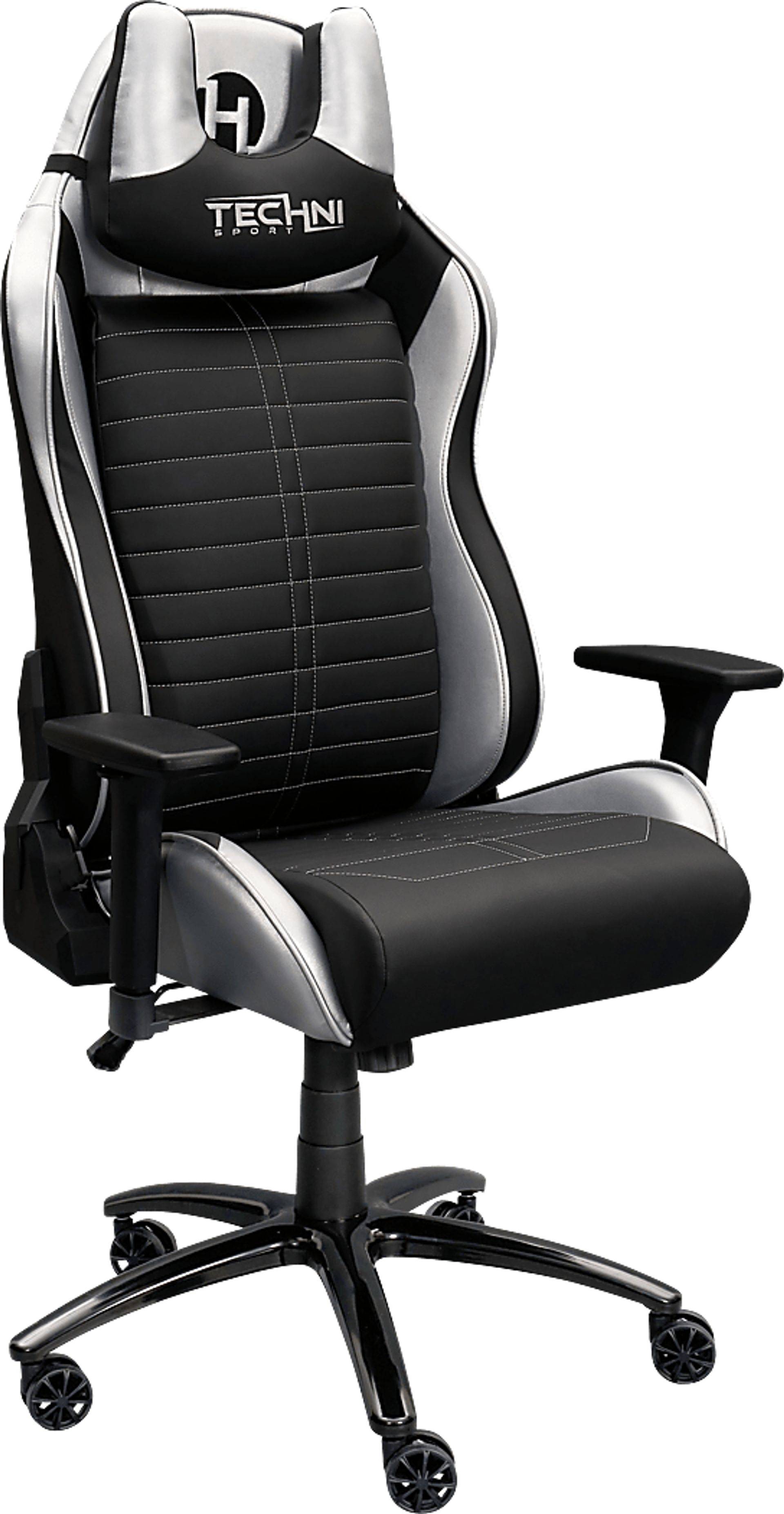 Zursa Black/Silver Gaming Chair - Image 1
