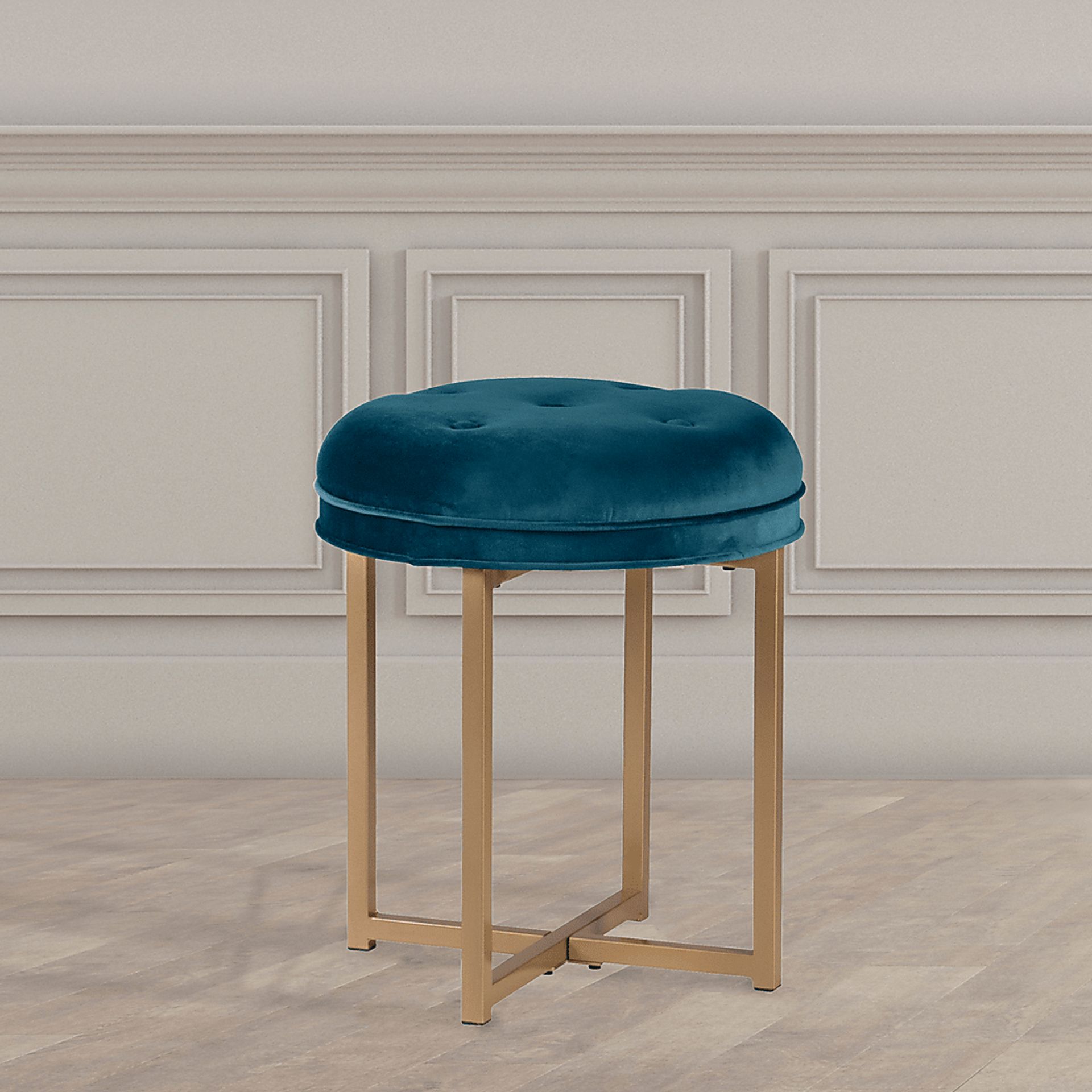 Zygmont Blue Vanity Stool - Image 3