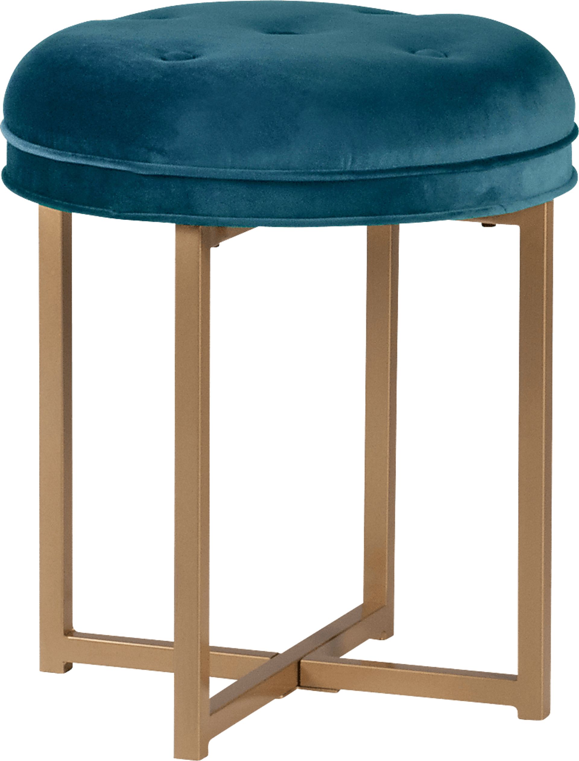 Zygmont Blue Vanity Stool - Image 1