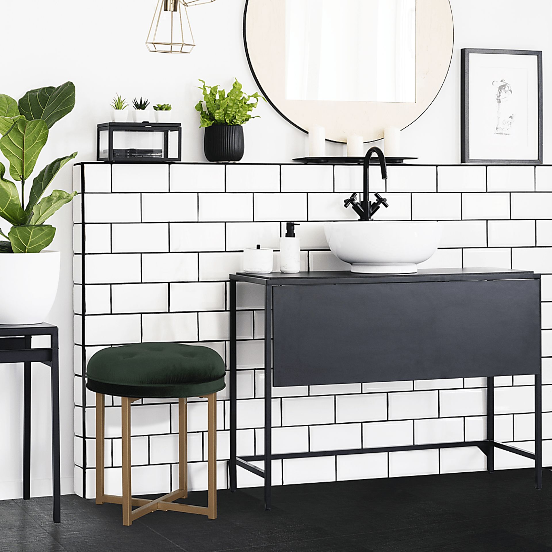 Zygmont Green Vanity Stool - Image 5
