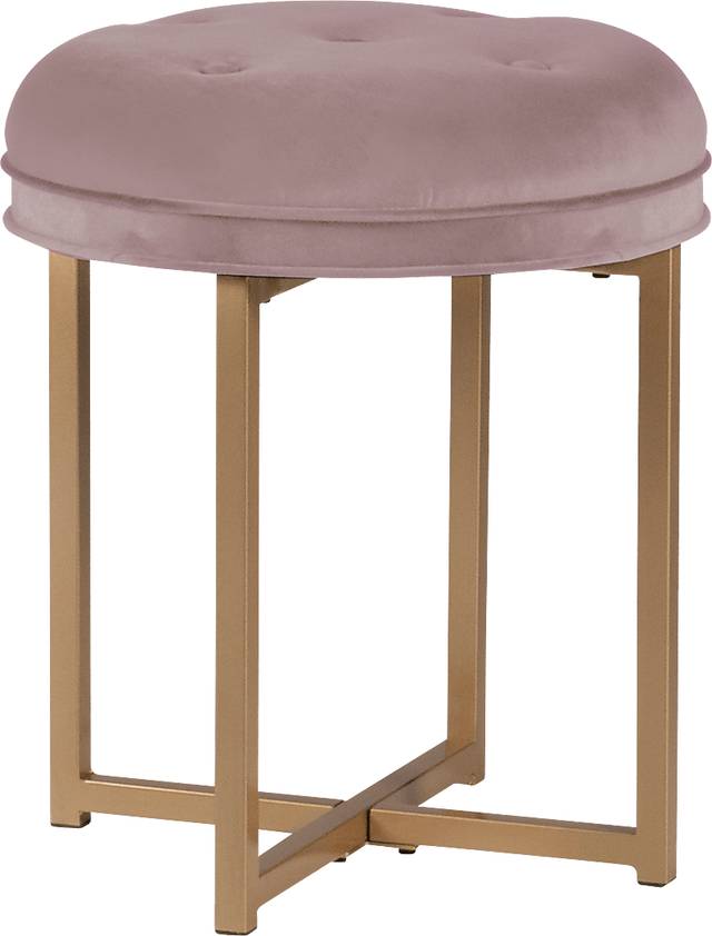 Zygmont Pink Vanity Stool - Thumbnail - Image 1