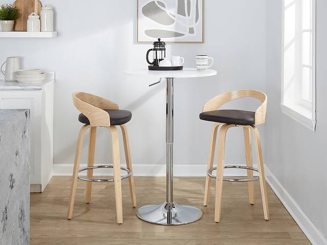 Zykaan X Brown Swivel Barstool, Set of 2 - Thumbnail - Image 5