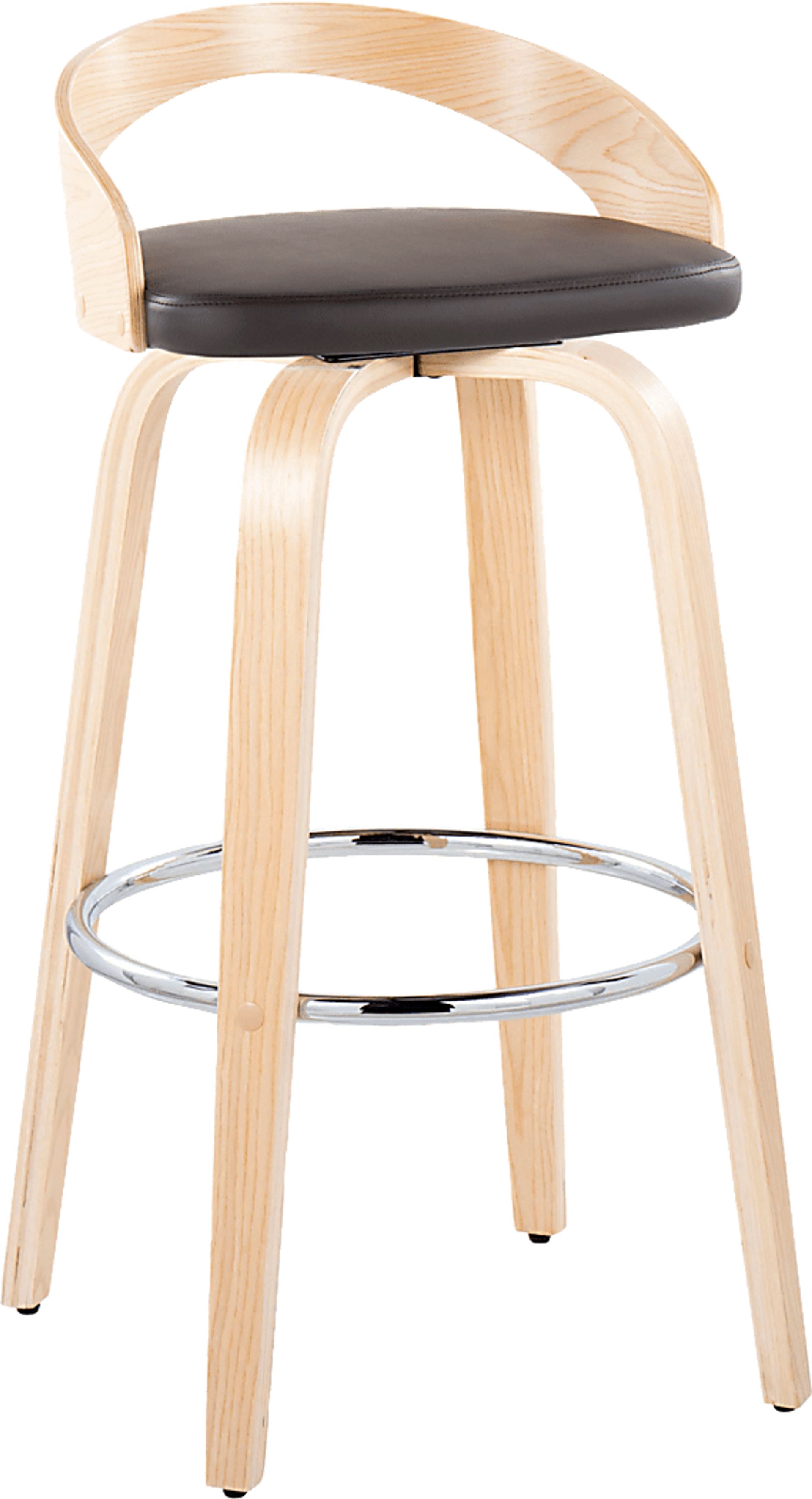 Zykaan X Brown Swivel Barstool, Set of 2 - Image 6