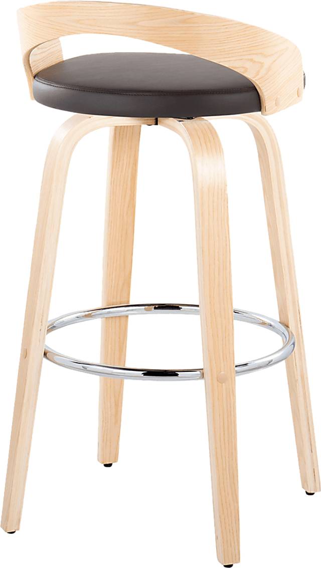 Zykaan X Brown Swivel Barstool, Set of 2 - Thumbnail - Image 8