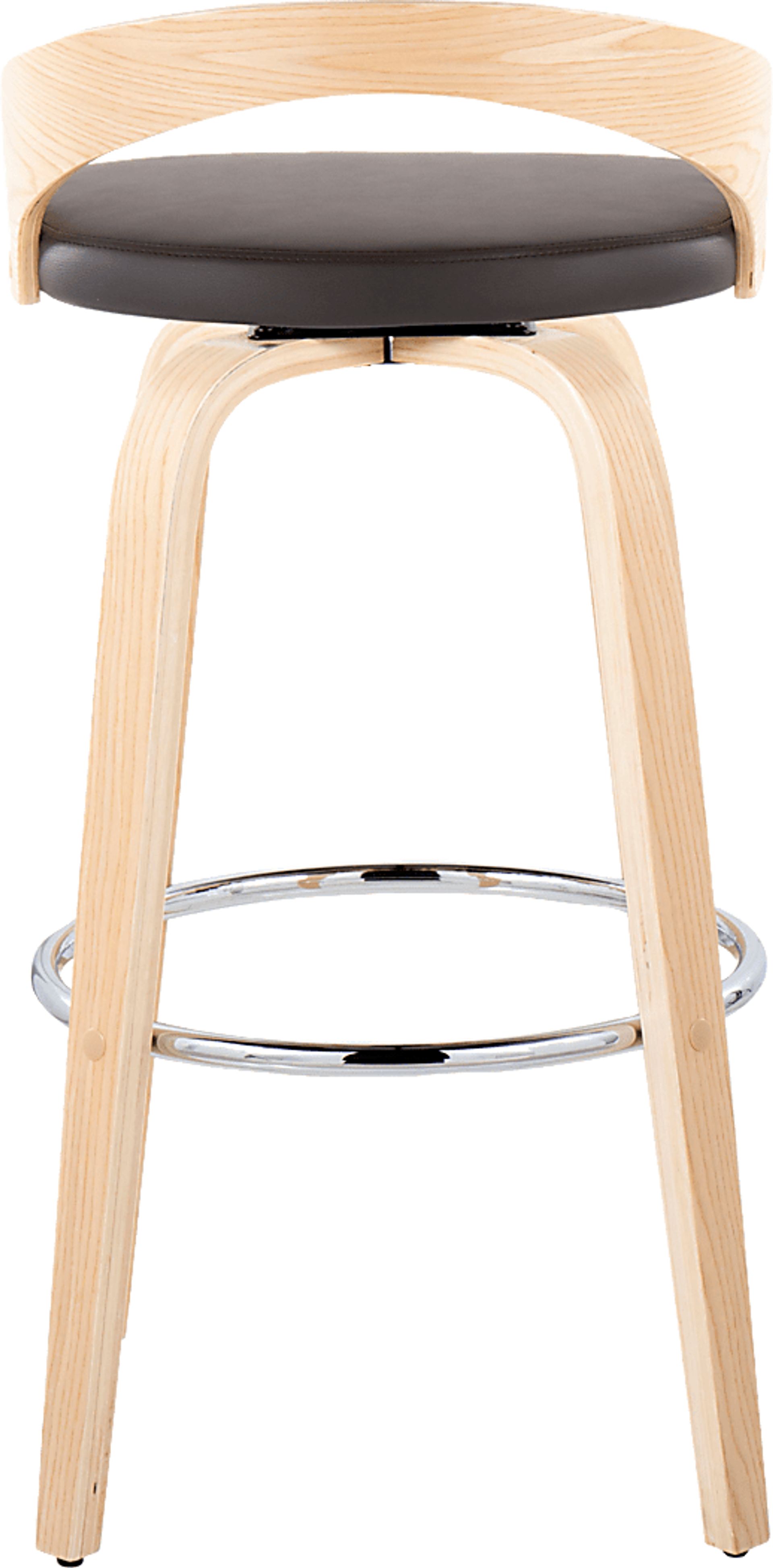 Zykaan X Brown Swivel Barstool, Set of 2 - Image 9