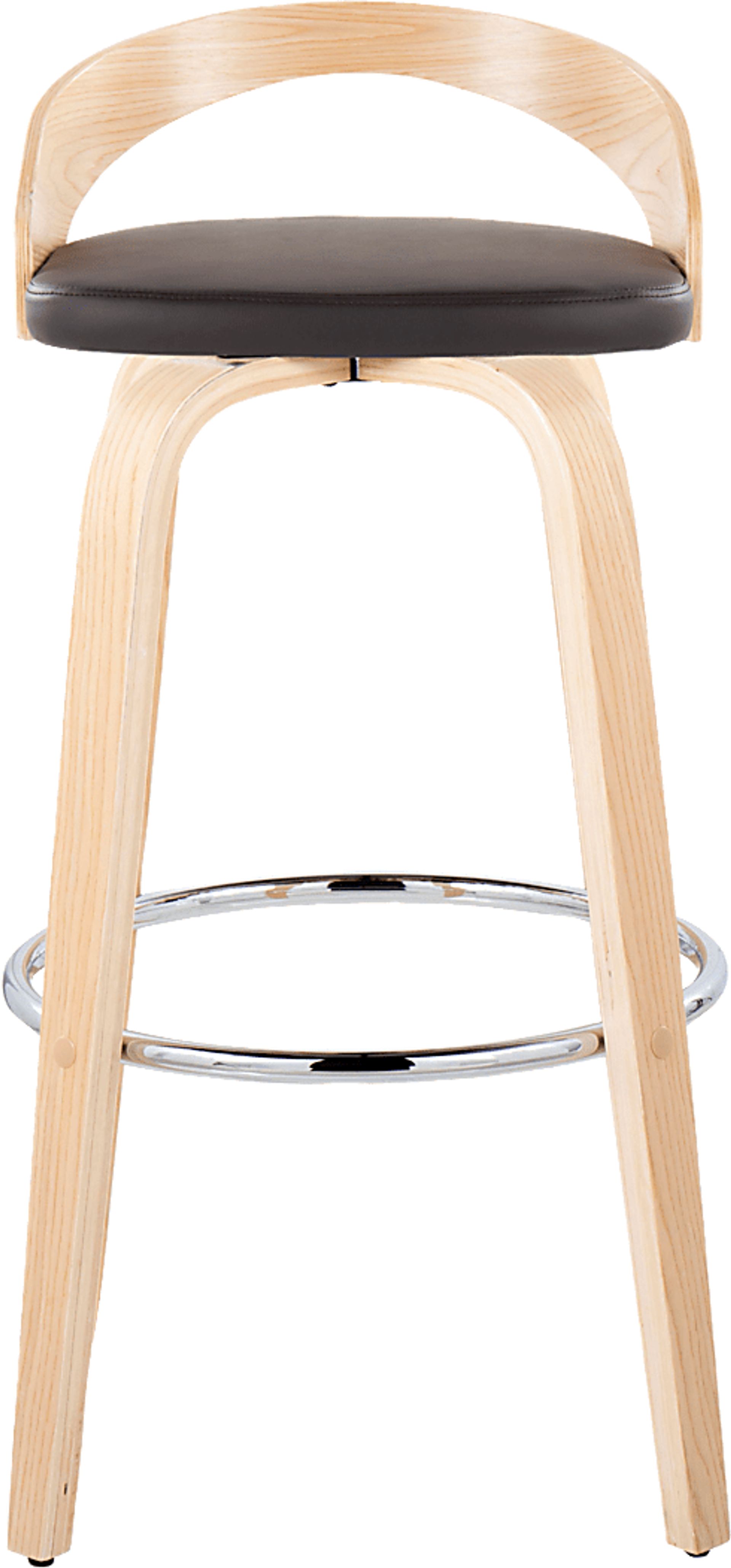 Zykaan X Brown Swivel Barstool, Set of 2 - Image 10