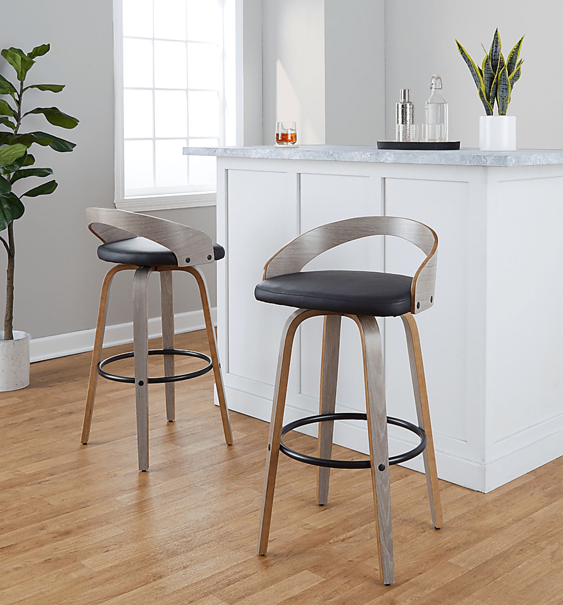 Zykan I Black Swivel Barstool, Set of 2 - Image 4