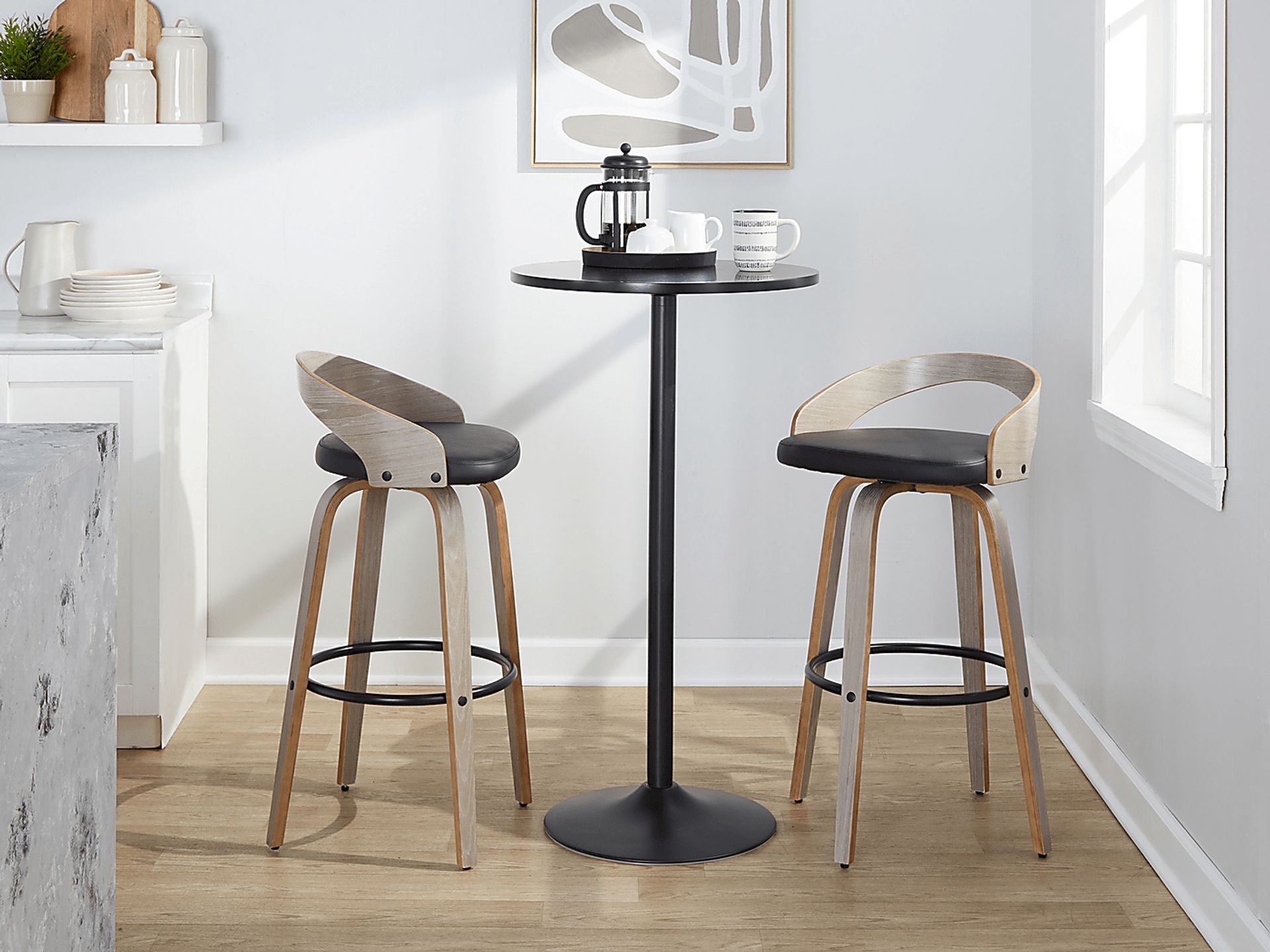 Zykan I Black Swivel Barstool, Set of 2 - Image 5