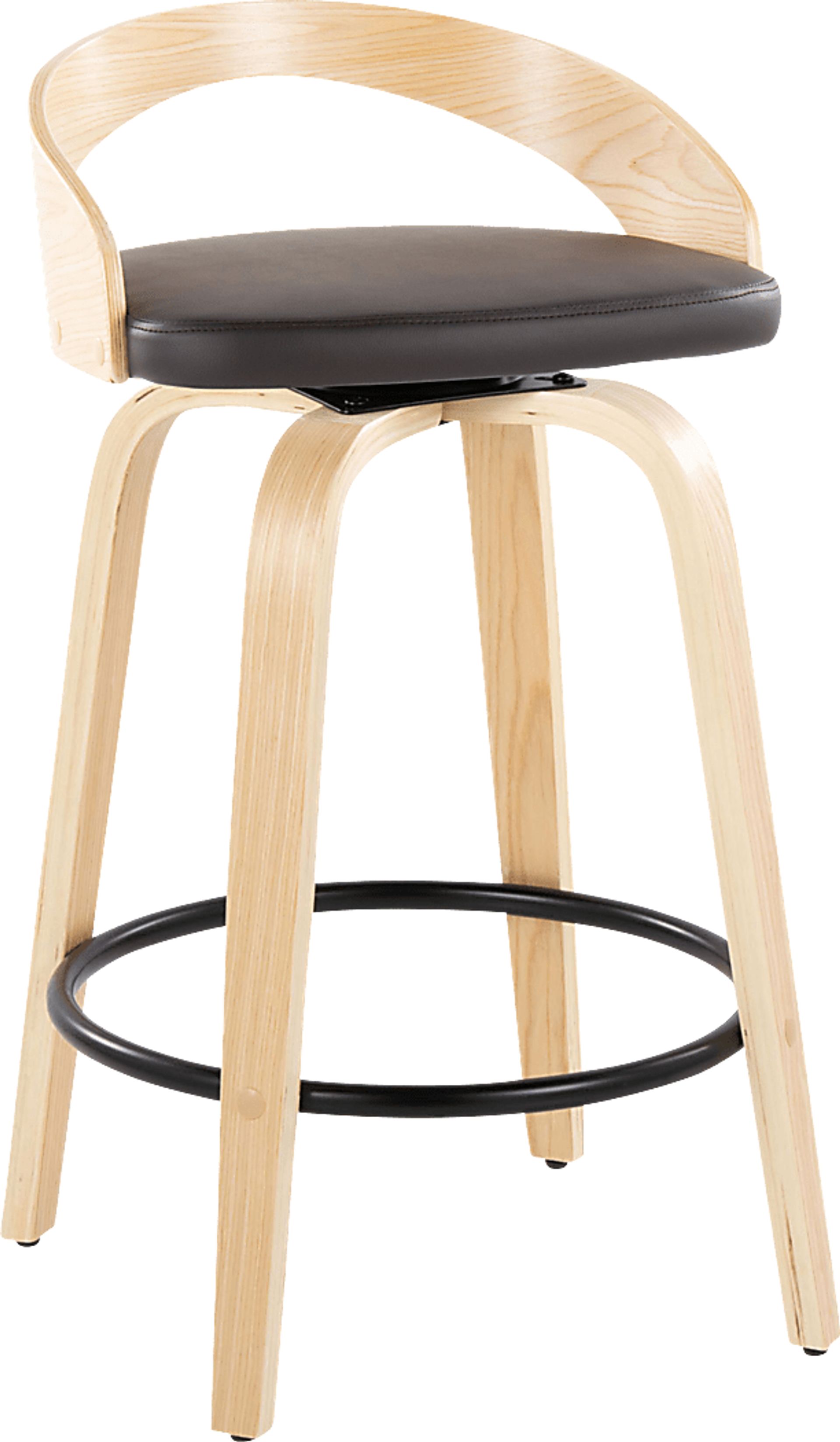 Zykan III Brown Swivel Counter Height Stool, Set of 2 - Image 3