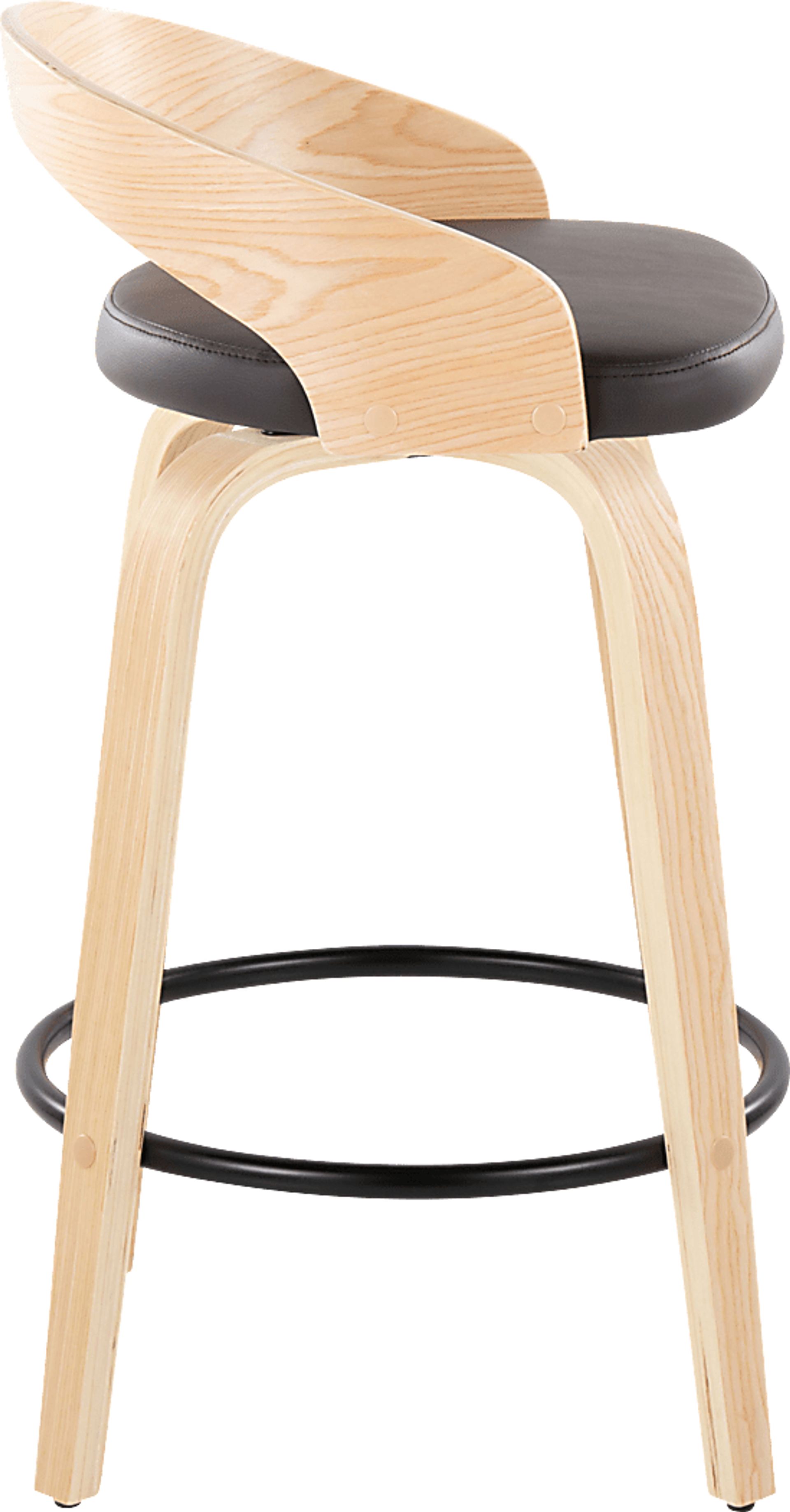 Zykan III Brown Swivel Counter Height Stool, Set of 2 - Image 4
