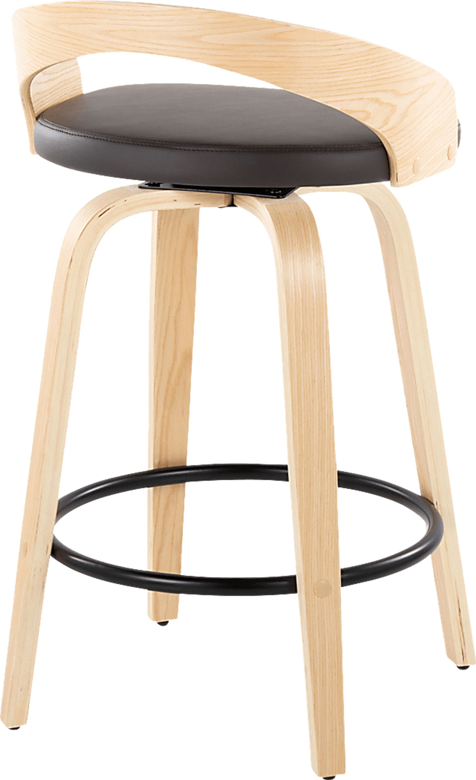 Zykan III Brown Swivel Counter Height Stool, Set of 2 - Image 5