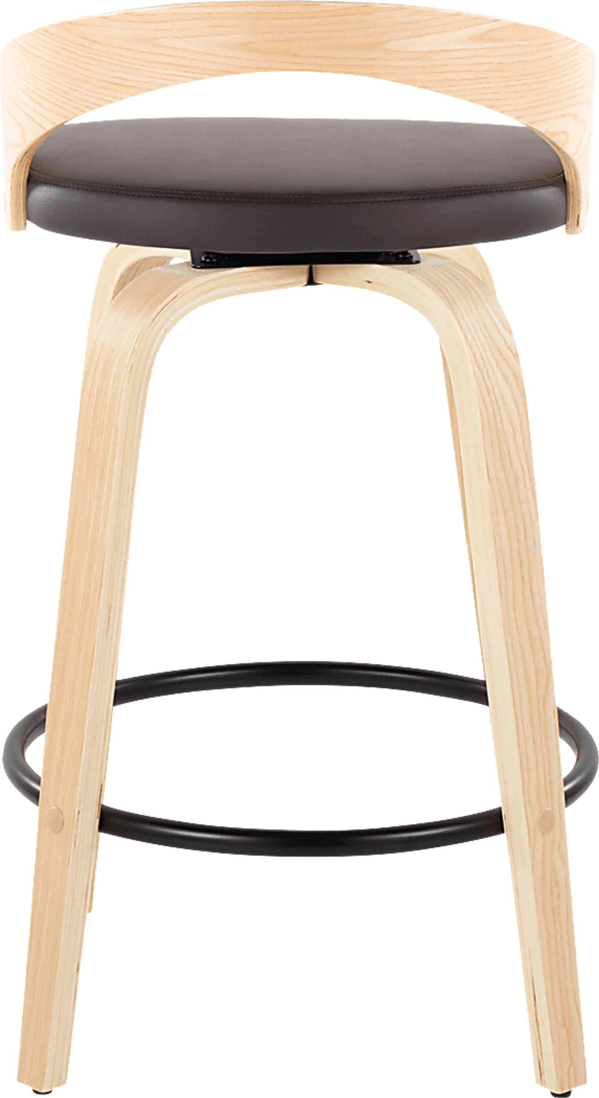 Zykan III Brown Swivel Counter Height Stool, Set of 2 - Image 6