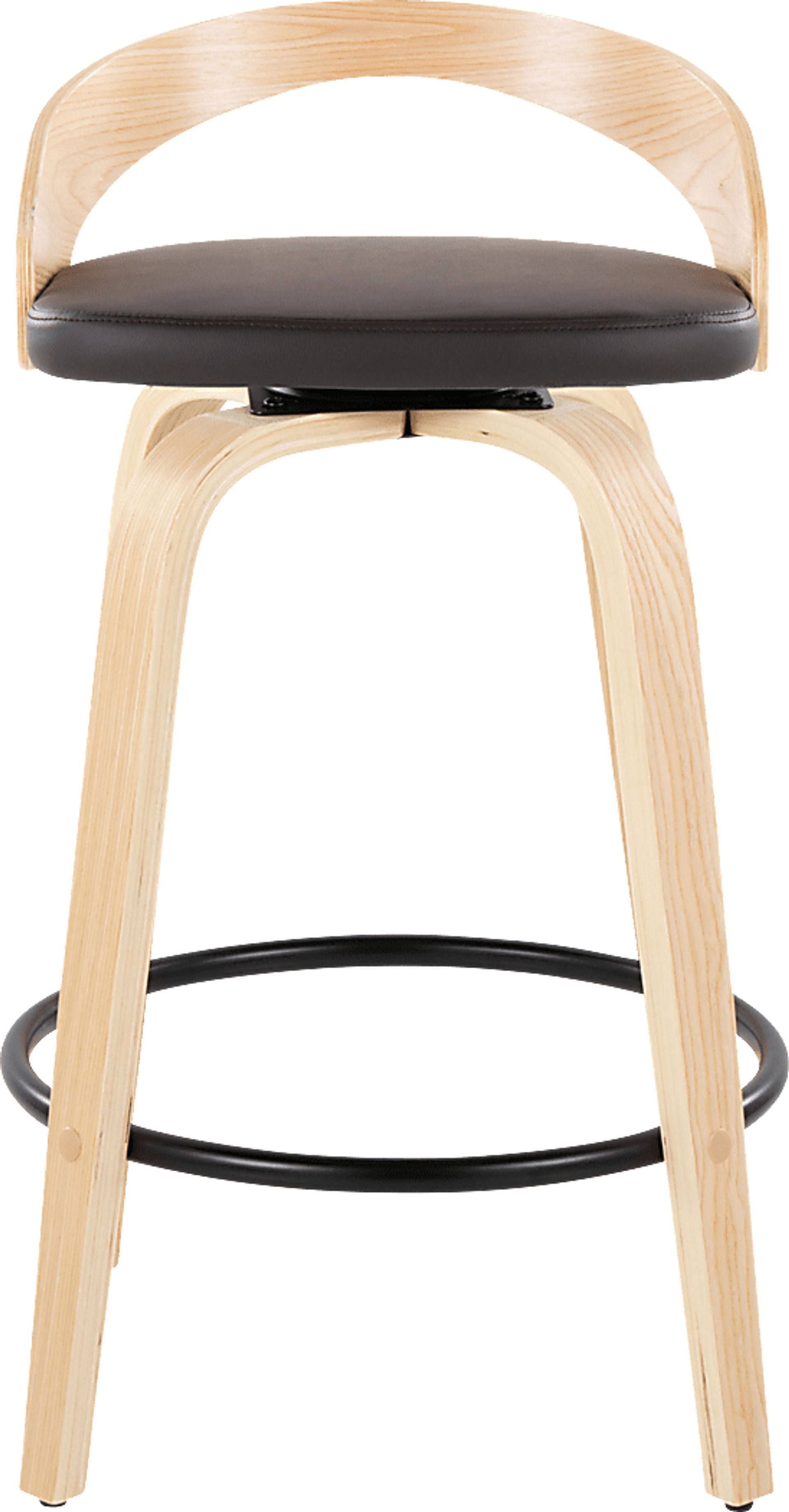 Zykan III Brown Swivel Counter Height Stool, Set of 2 - Image 7