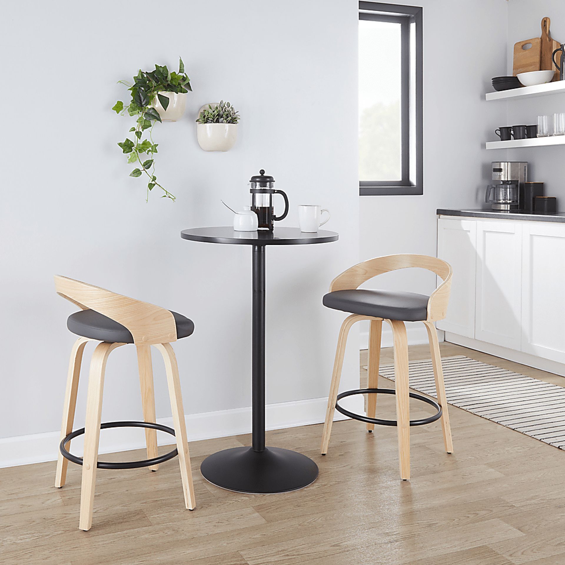 Zykan III Gray Swivel Counter Height Stool, Set of 2 - Image 2