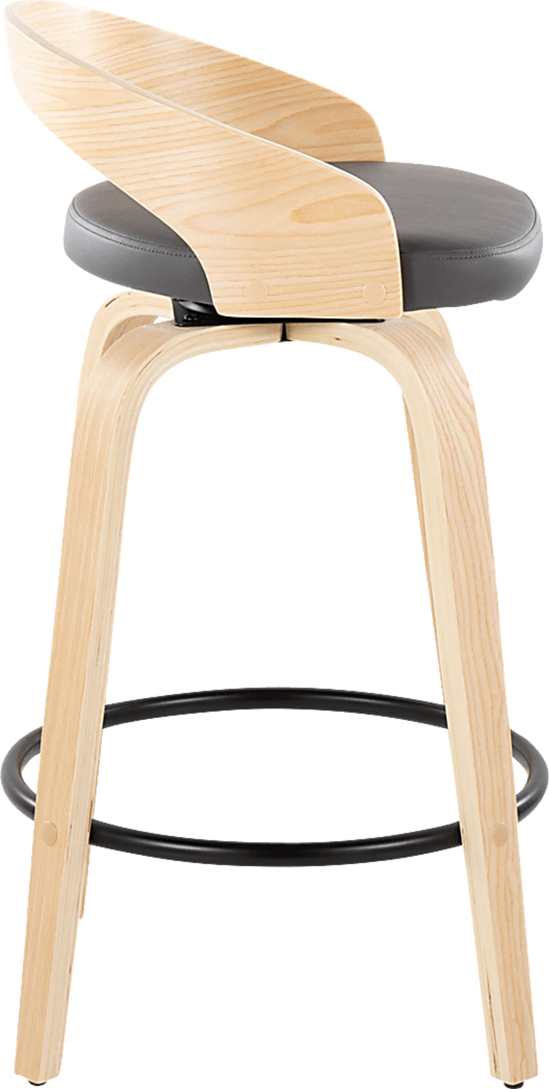 Zykan III Gray Swivel Counter Height Stool, Set of 2 - Image 4