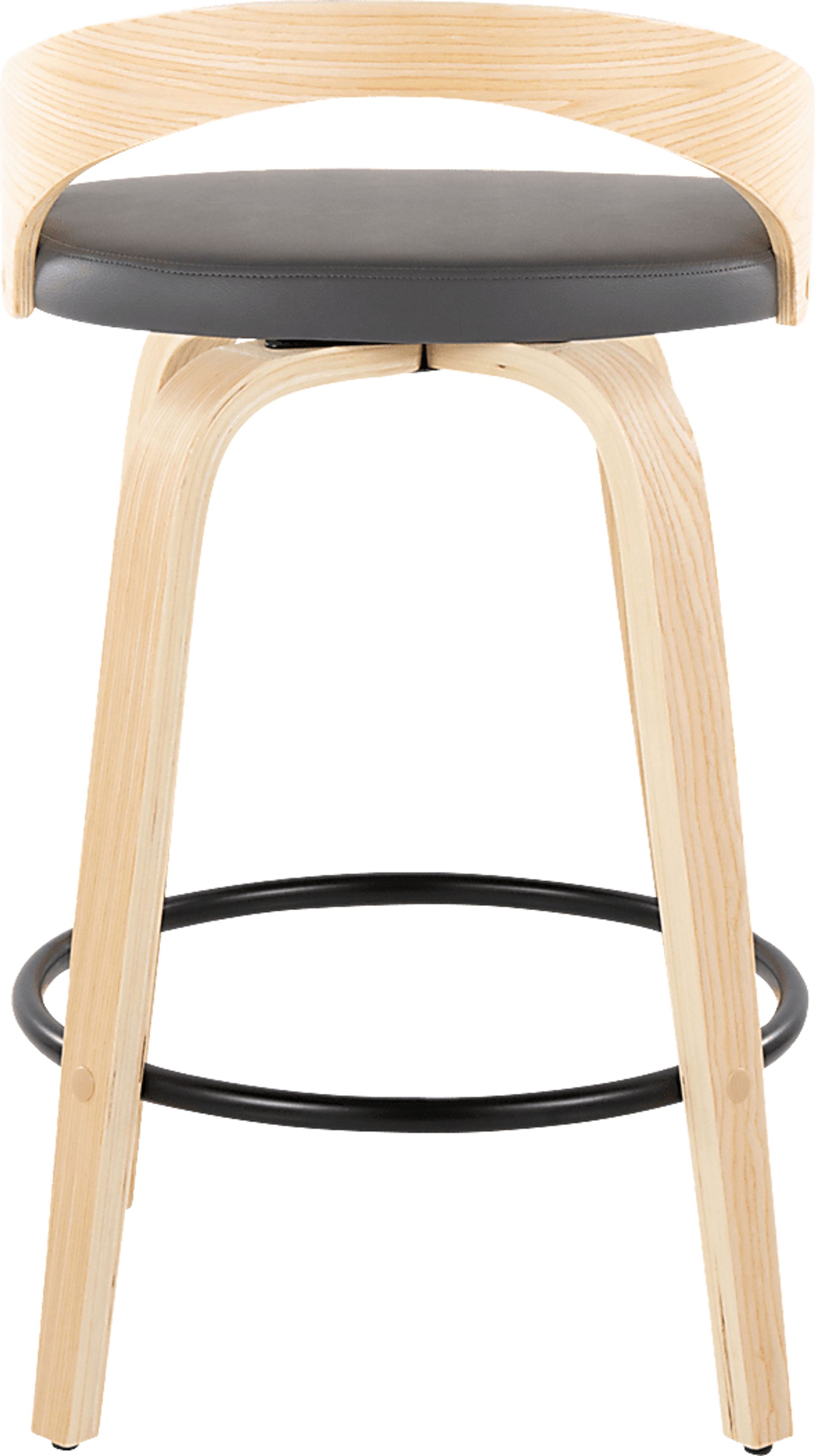Zykan III Gray Swivel Counter Height Stool, Set of 2 - Image 6