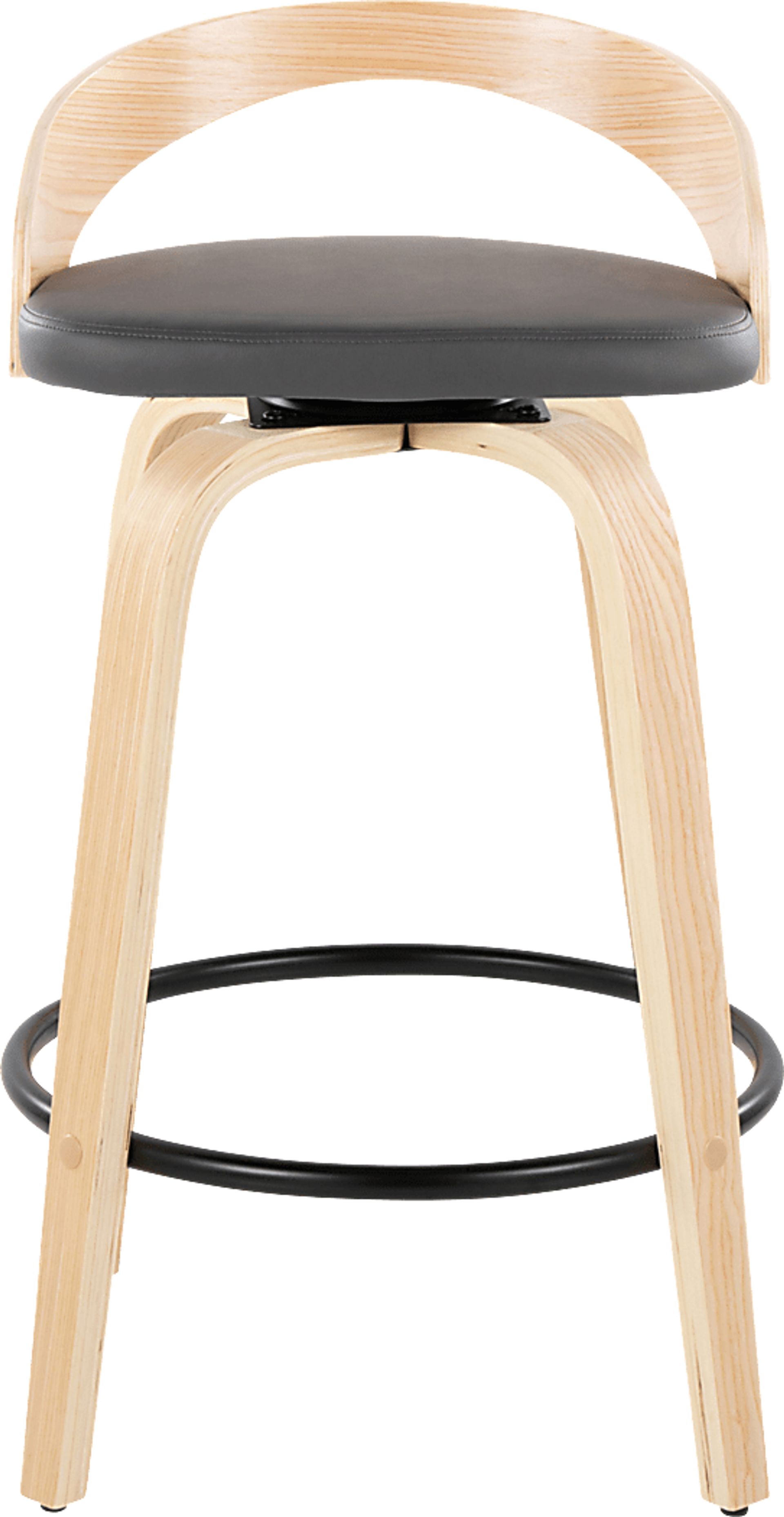 Zykan III Gray Swivel Counter Height Stool, Set of 2 - Image 7