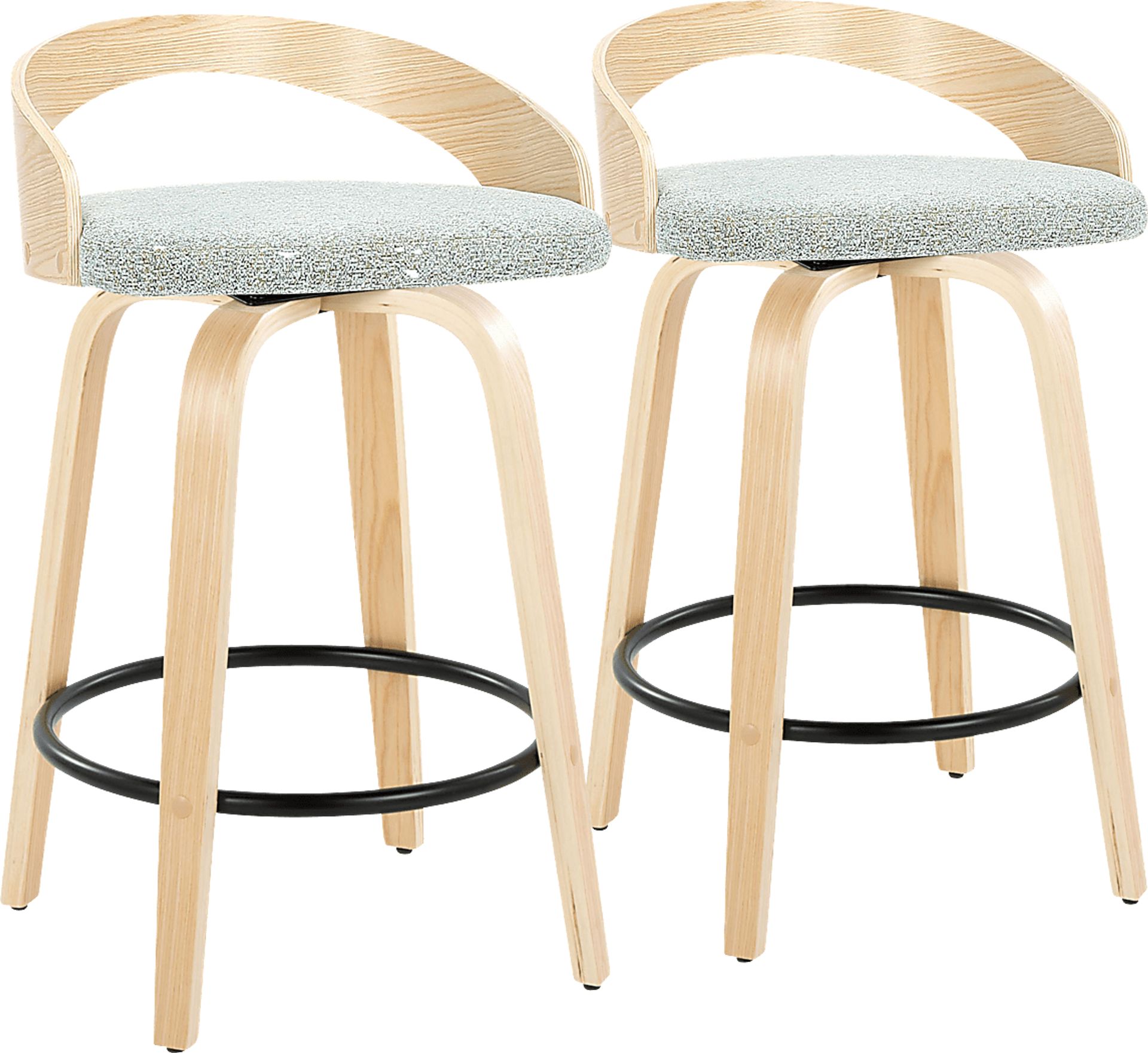 Zykan III Green Swivel Counter Height Stool, Set of 2 - Image 1