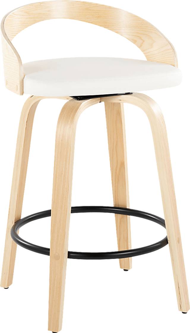Zykan III White Swivel Counter Height Stool, Set of 2 - Thumbnail - Image 3