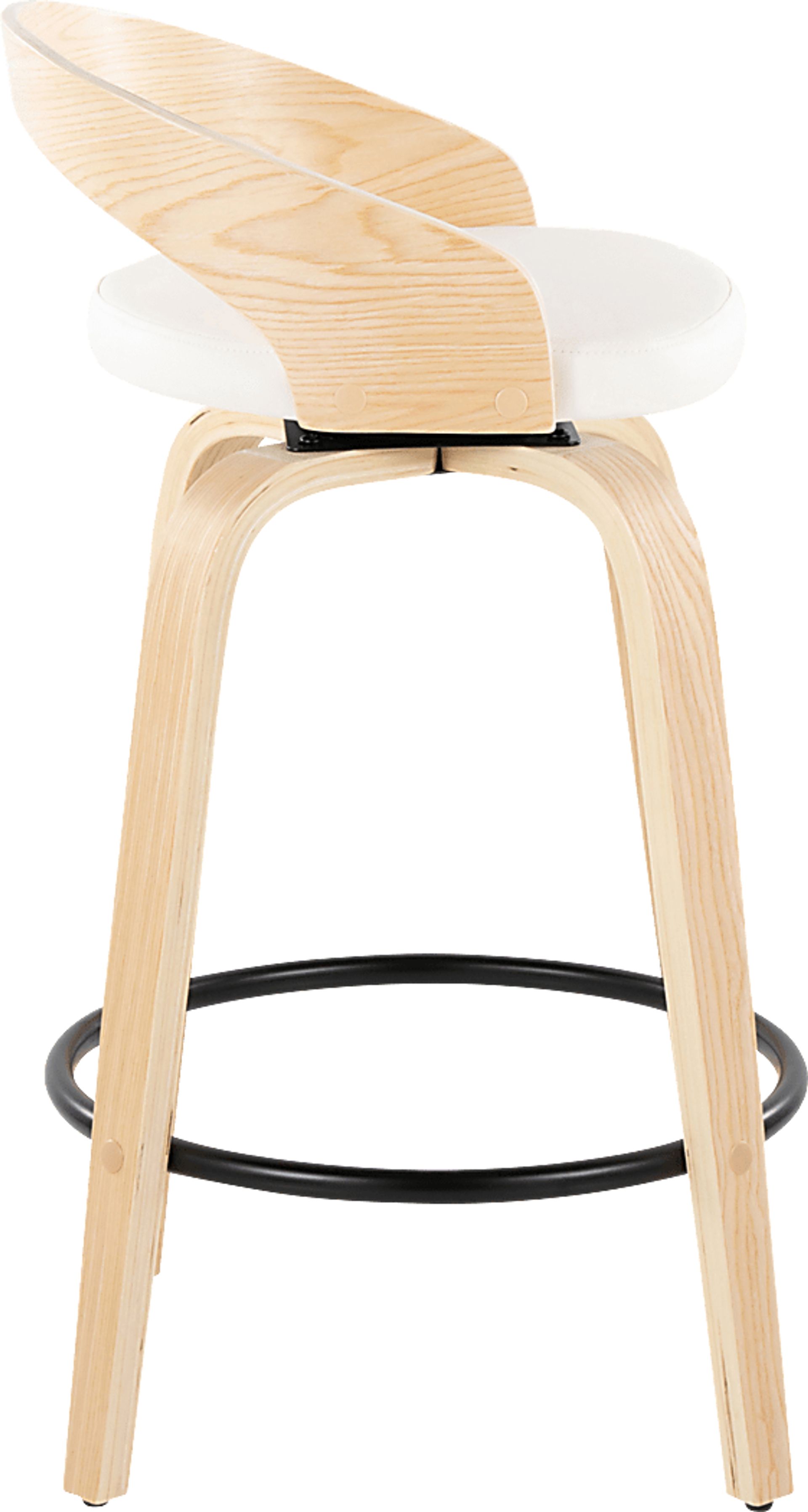 Zykan III White Swivel Counter Height Stool, Set of 2 - Image 4