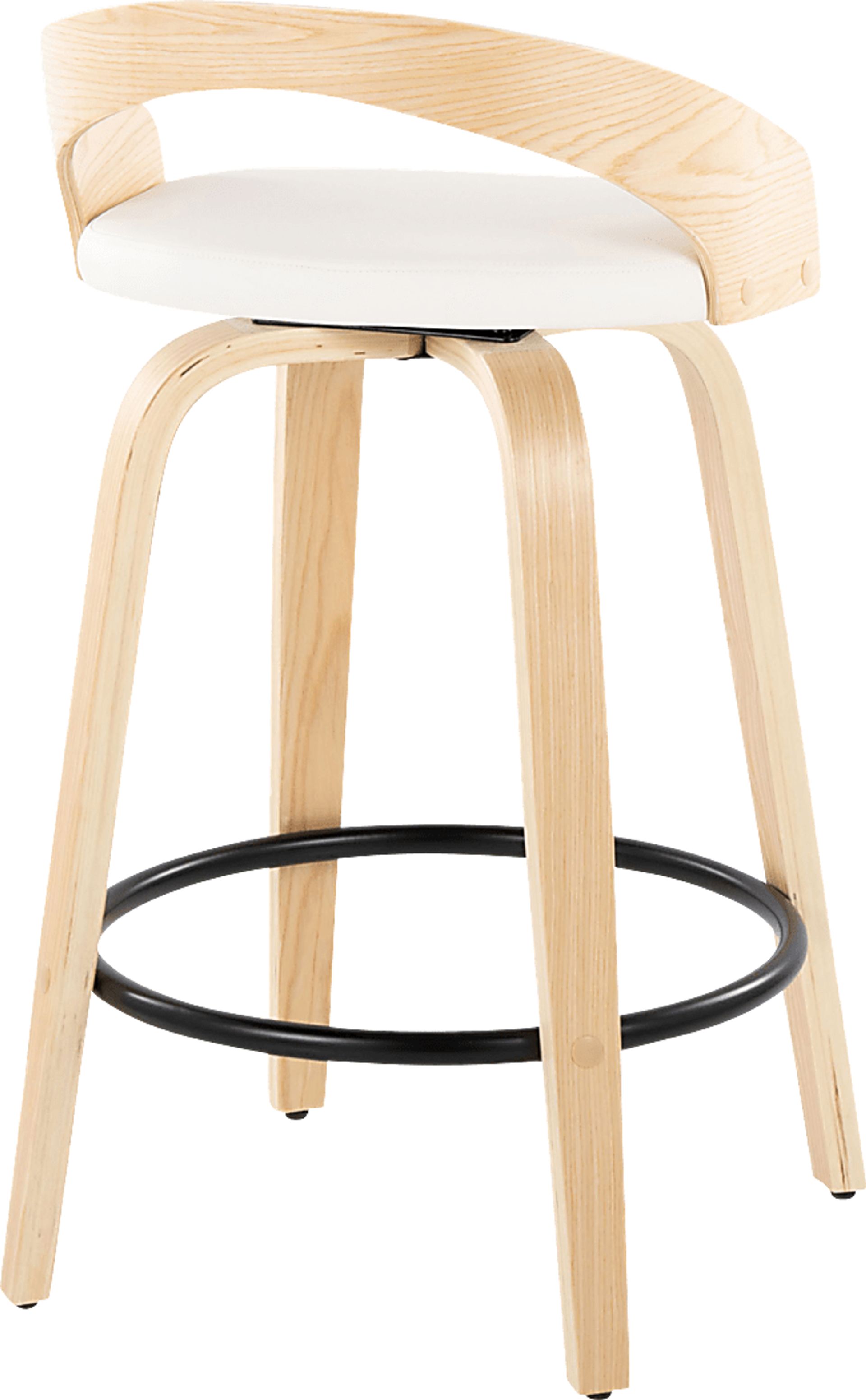 Zykan III White Swivel Counter Height Stool, Set of 2 - Image 5