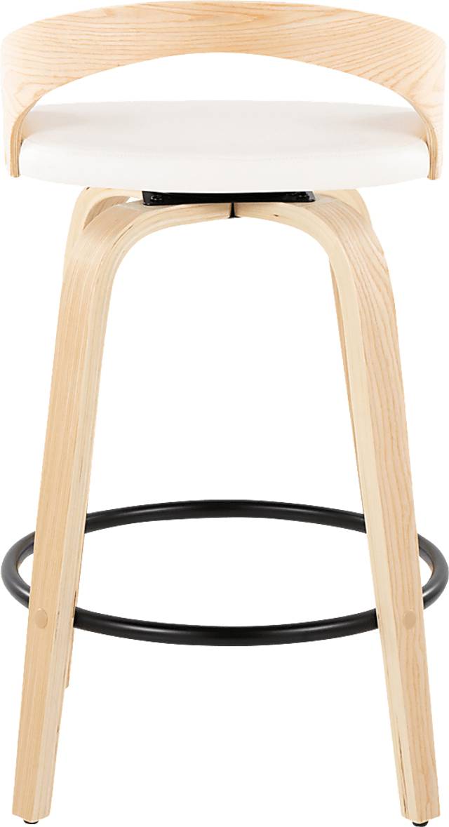 Zykan III White Swivel Counter Height Stool, Set of 2 - Thumbnail - Image 6