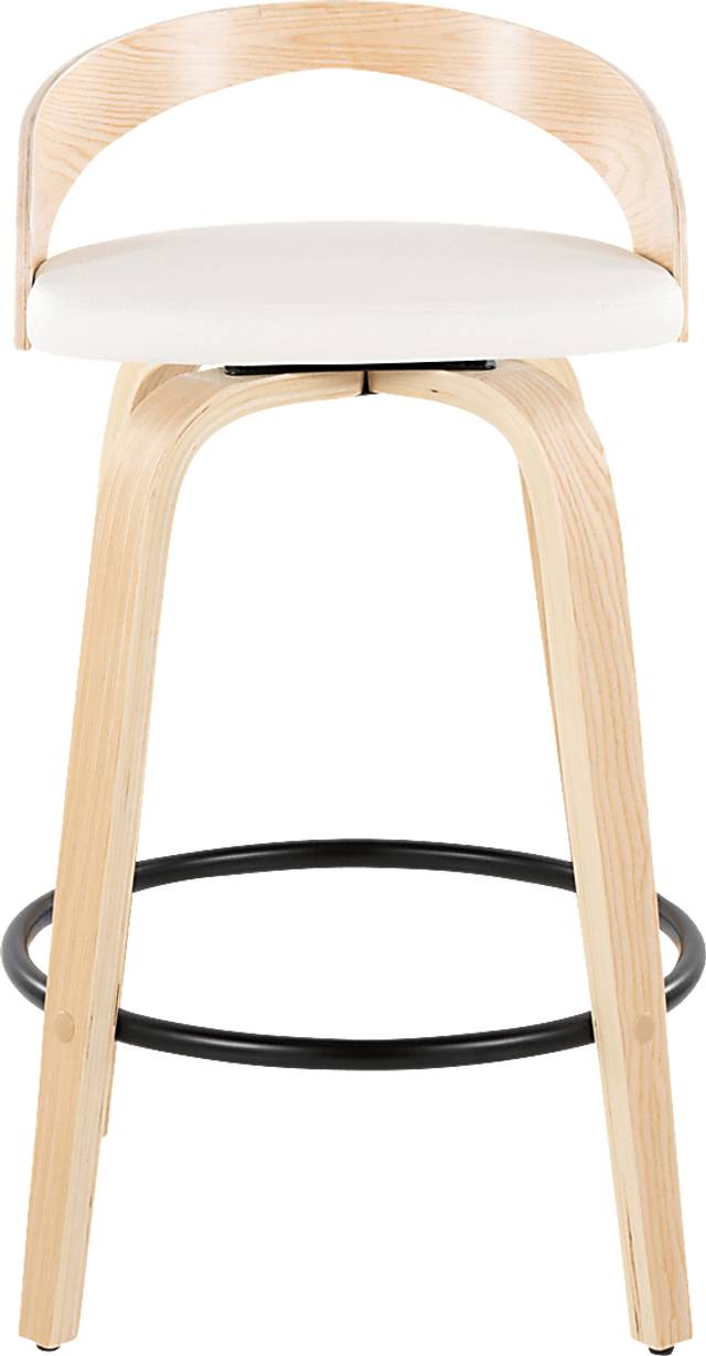 Zykan III White Swivel Counter Height Stool, Set of 2 - Thumbnail - Image 7