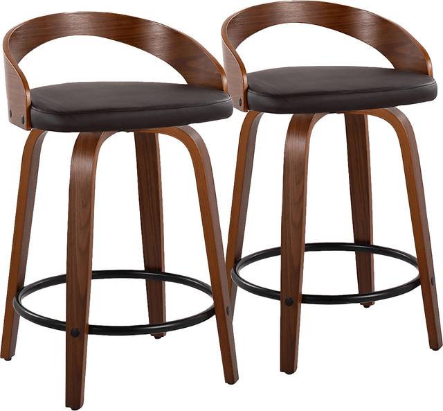 Zykan IV Brown Counter Height Stool, Set of 2 - Thumbnail - Image 1