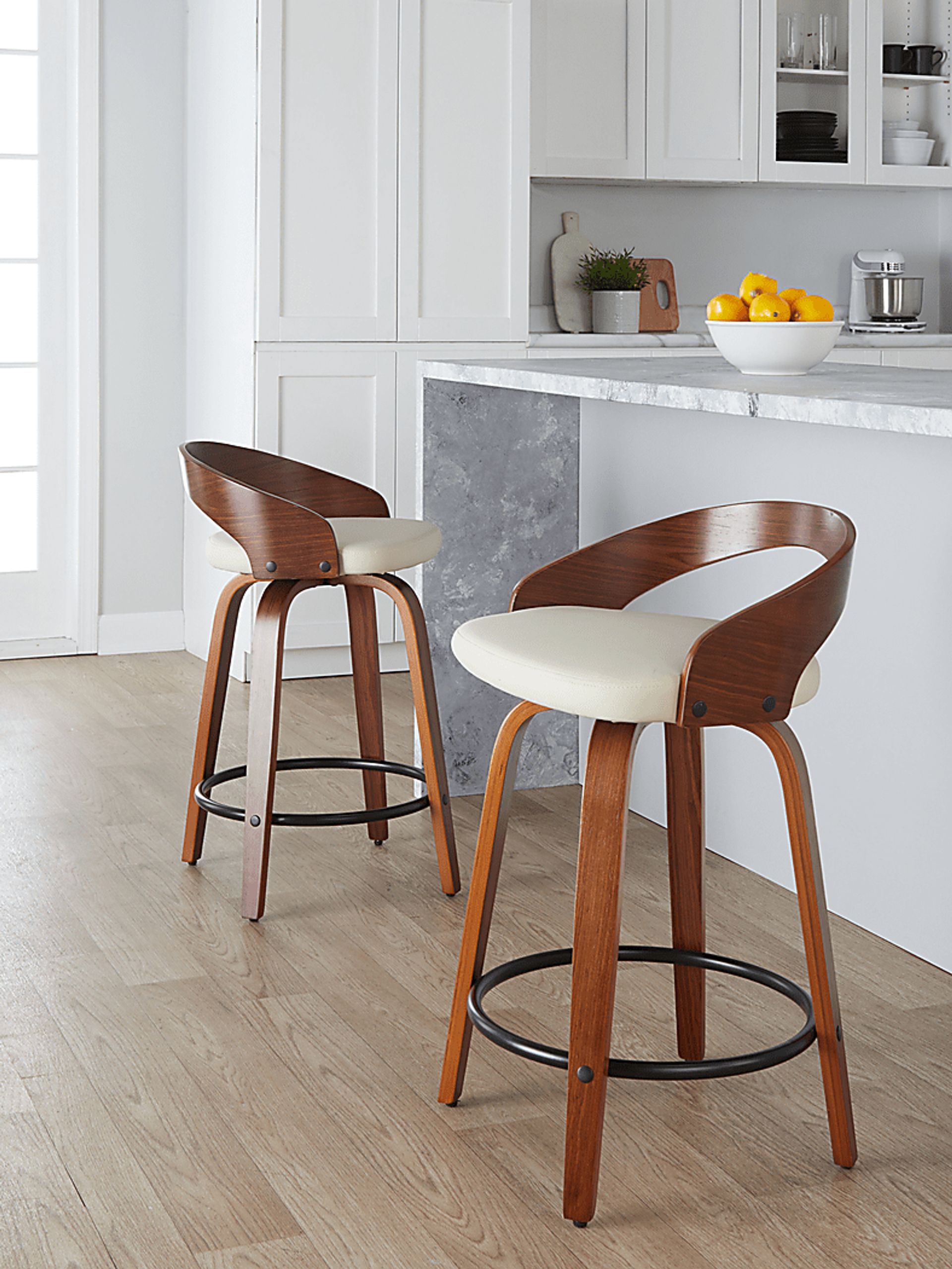 Zykan IV Cream Counter Height Stool, Set of 2 - Image 2