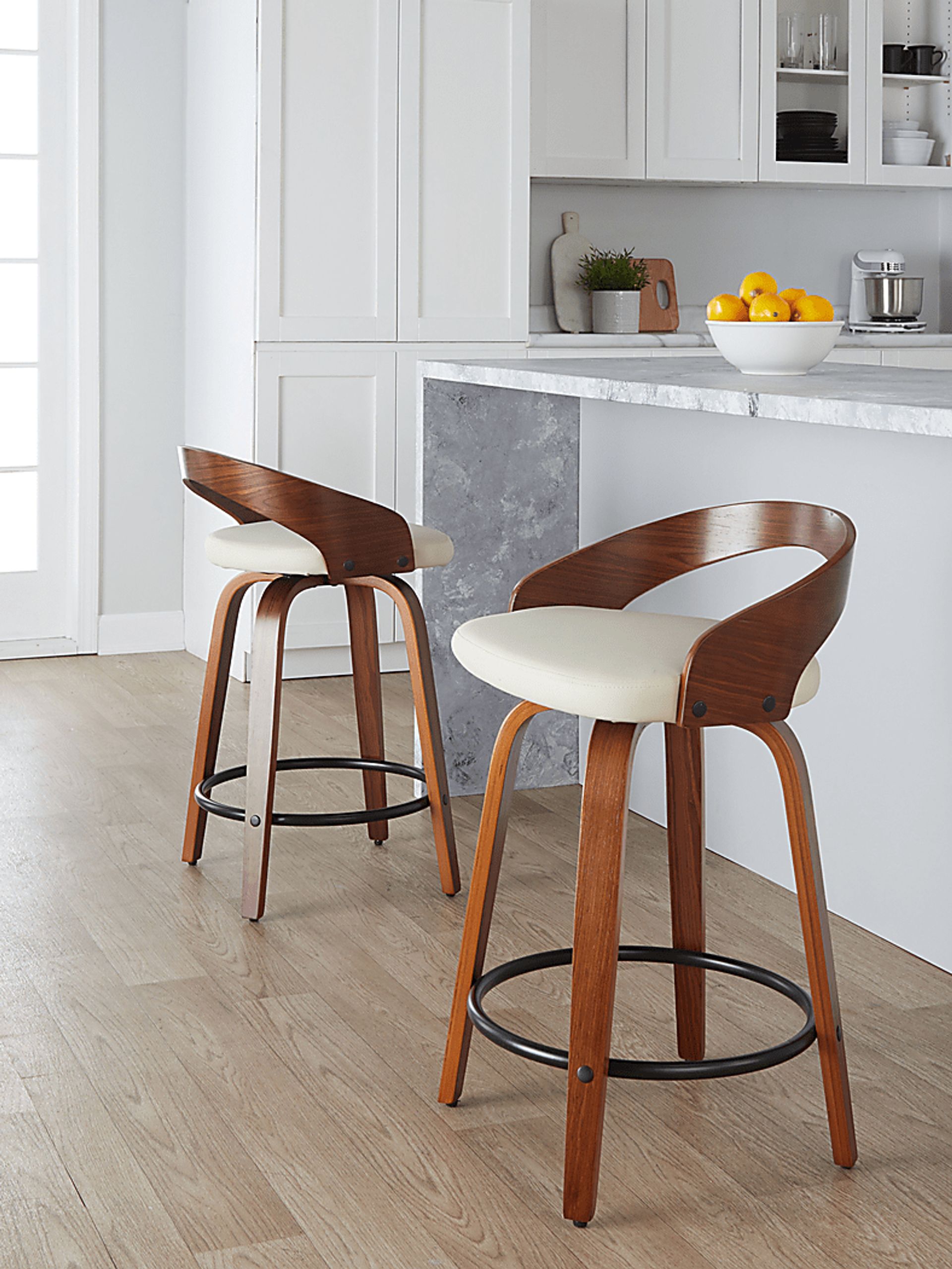 Zykan IV Cream Counter Height Stool, Set of 2 - Image 4