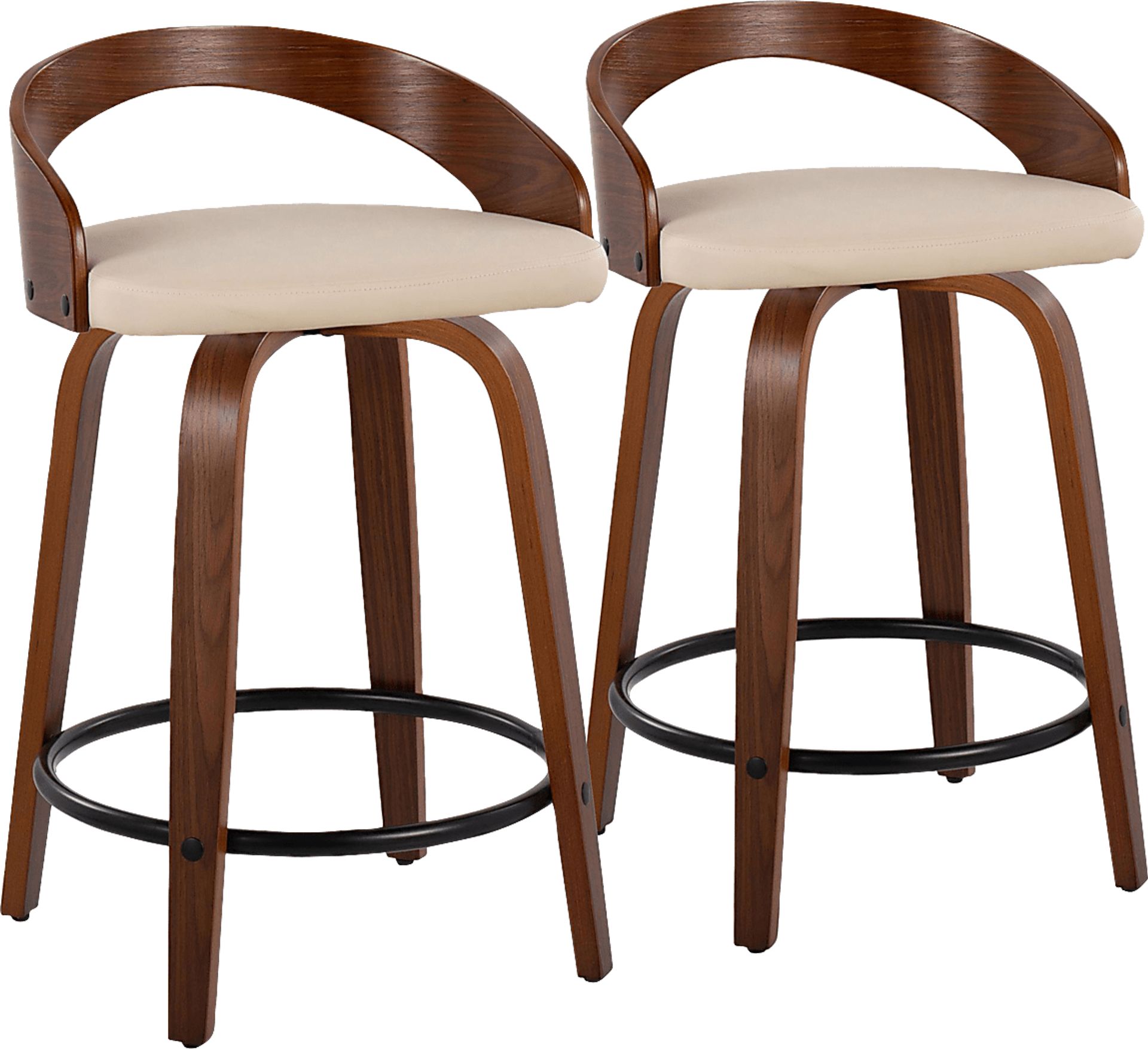 Zykan IV Cream Counter Height Stool, Set of 2 - Image 1