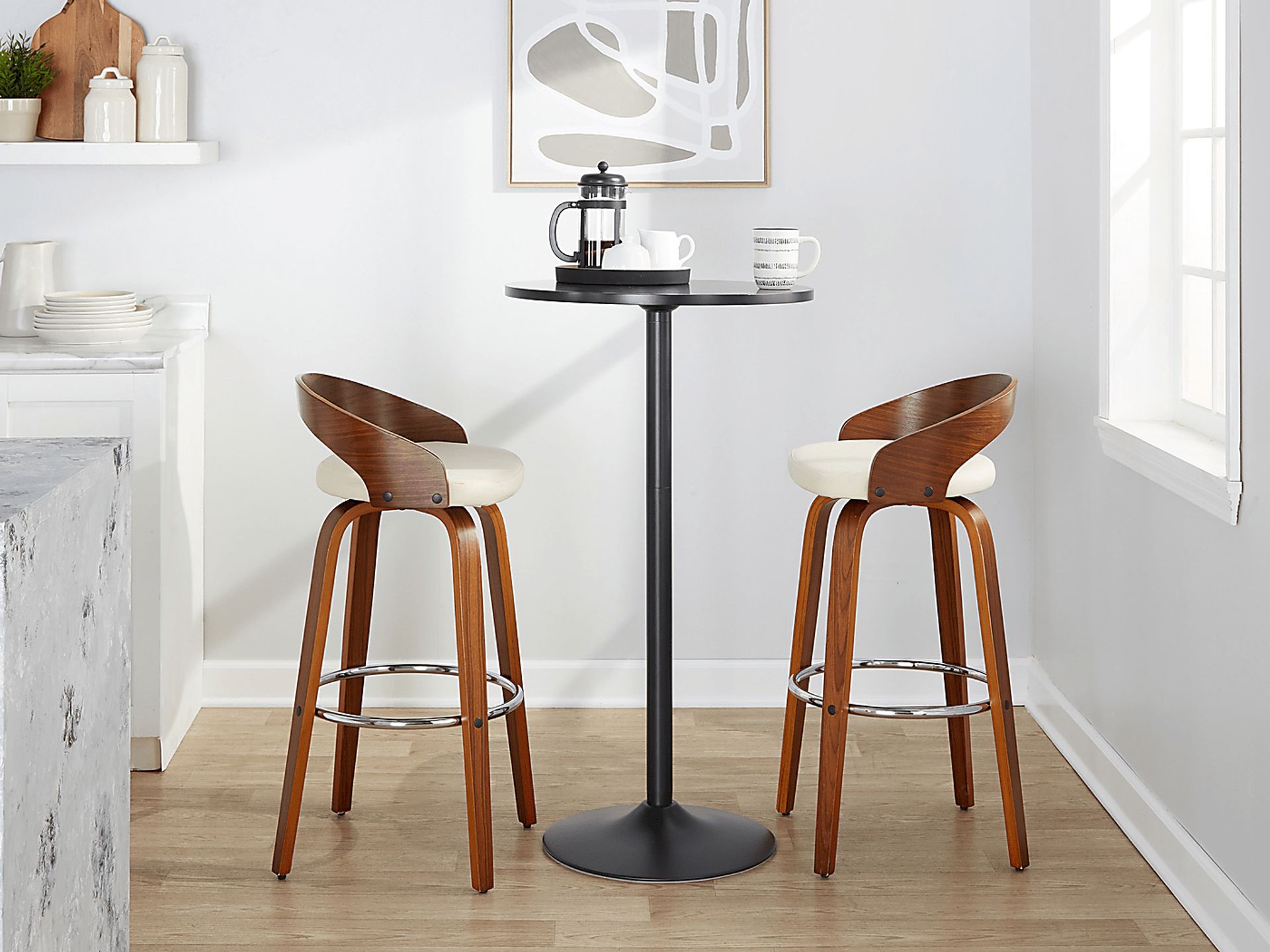 Zykan V Brown Swivel Barstool, Set of 2 - Image 3