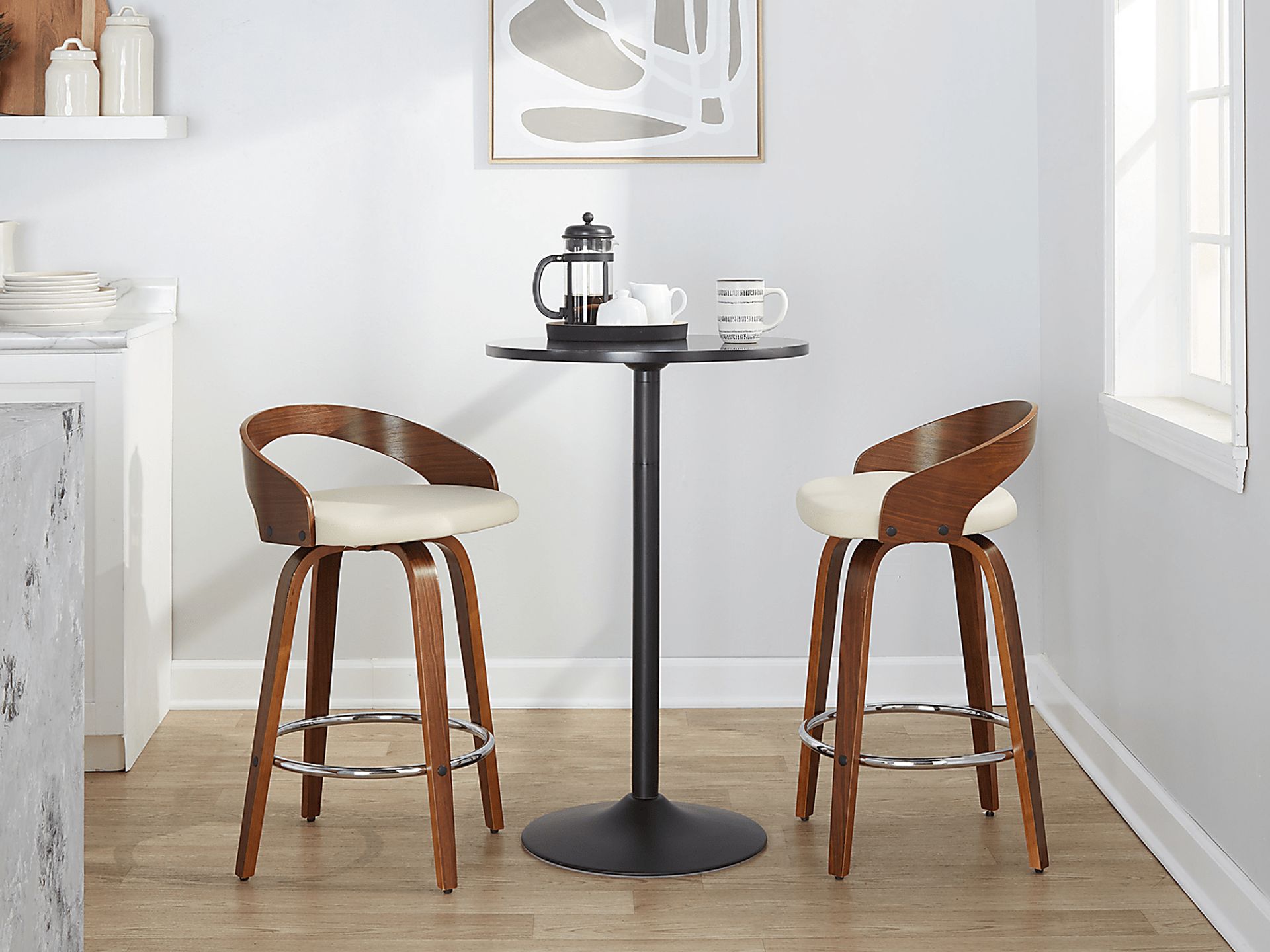 Zykan V Cream Swivel Counter Height Stool, Set of 2 - Image 3