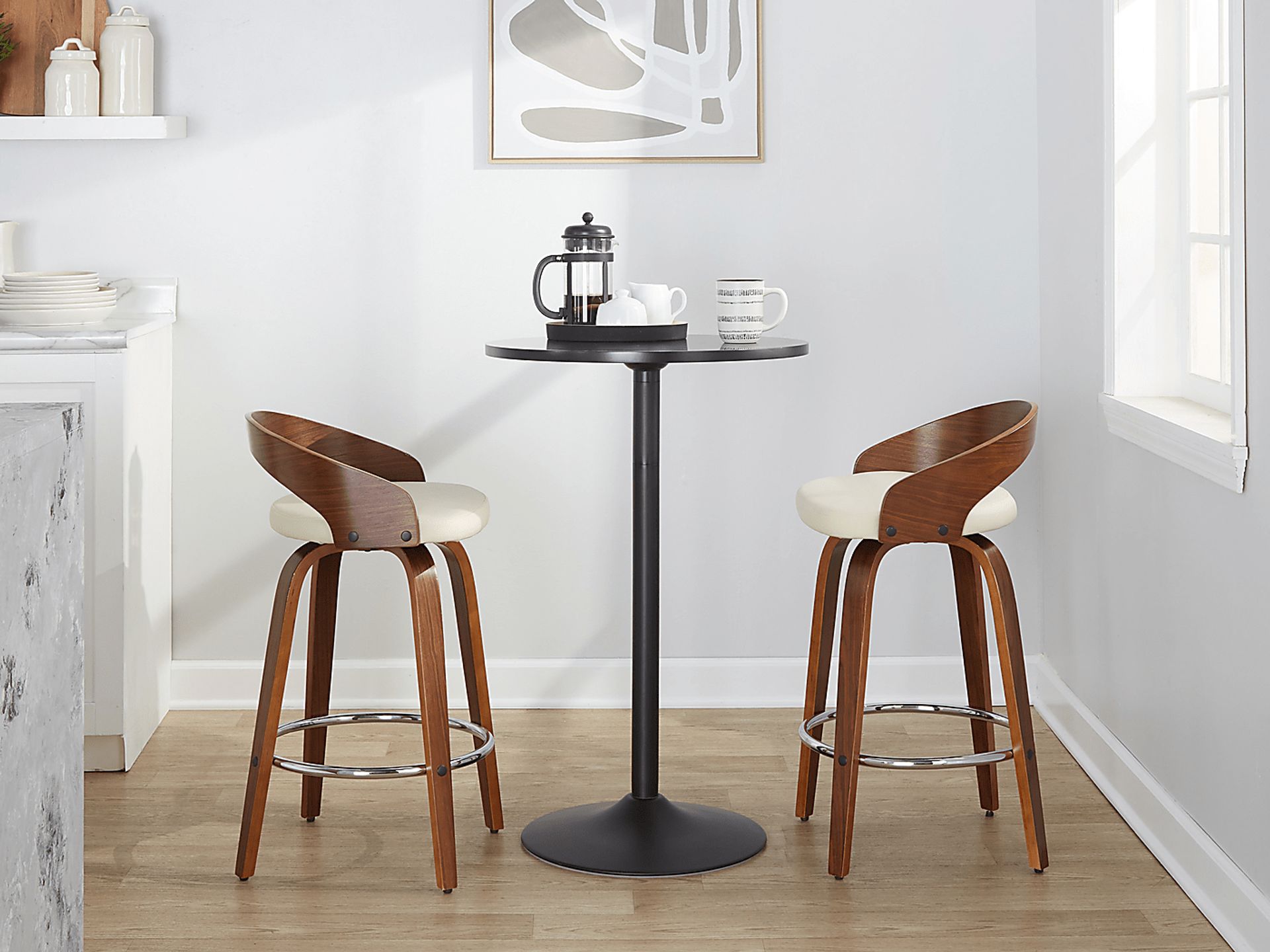 Zykan V Cream Swivel Counter Height Stool, Set of 2 - Image 5