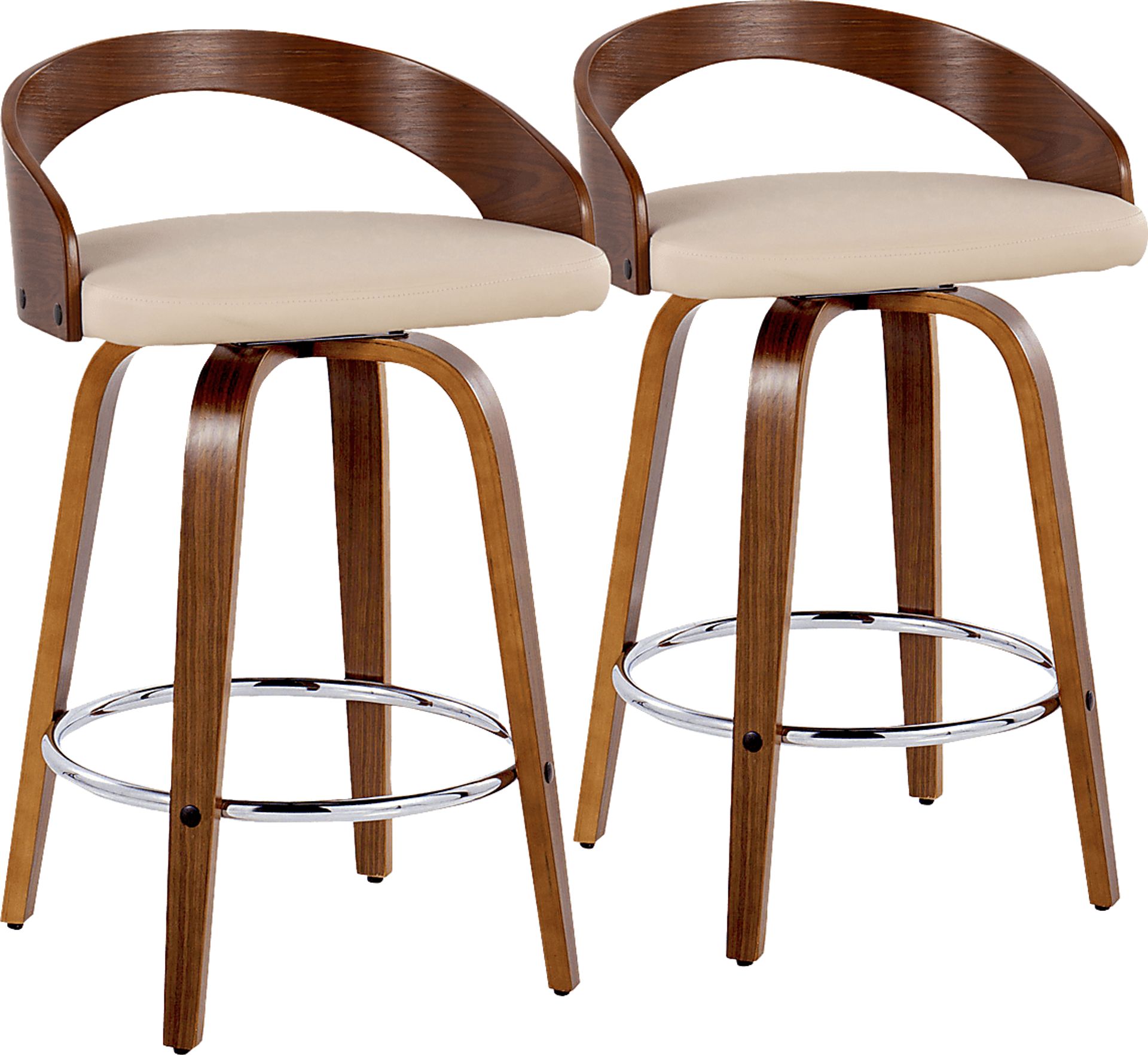 Zykan V Cream Swivel Counter Height Stool, Set of 2 - Image 1