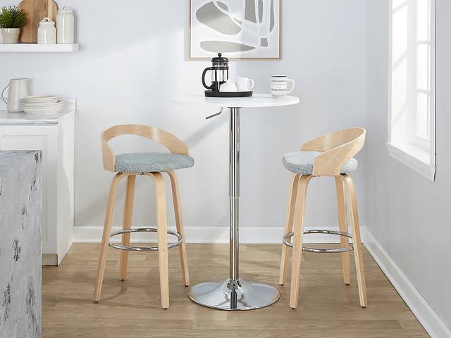 Zykan VI Light Green Swivel Barstool, Set of 2 - Thumbnail - Image 3