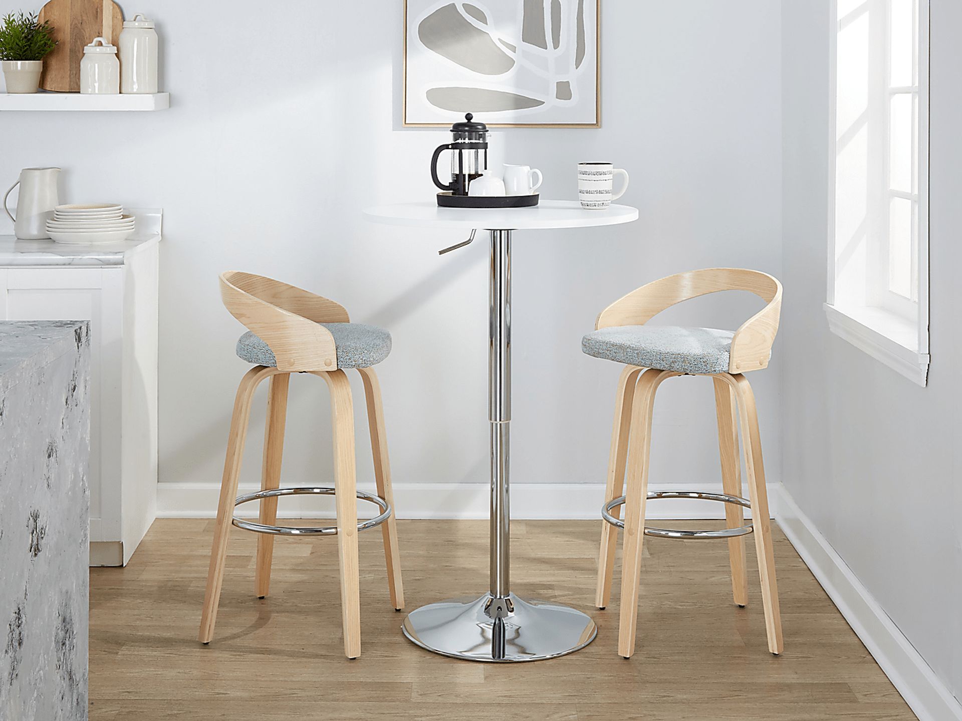 Zykan VI Light Green Swivel Barstool, Set of 2 - Image 5