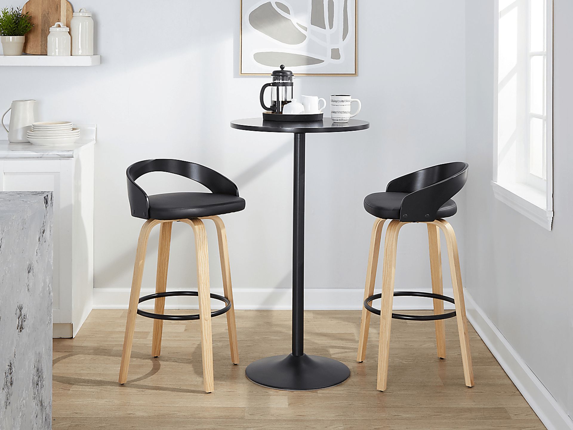 Zykan VII Black Swivel Barstool, Set of 2 - Image 5