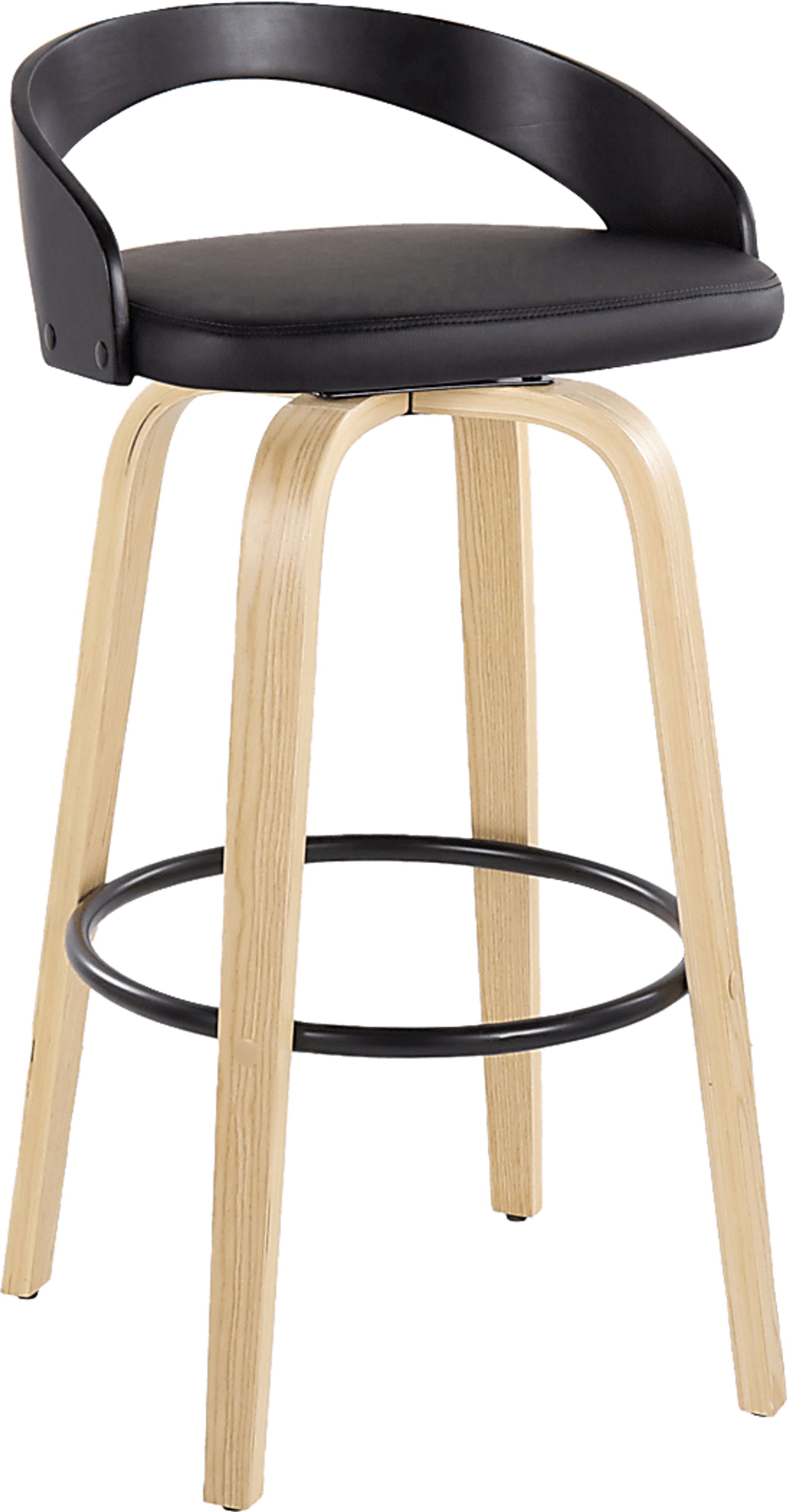 Zykan VII Black Swivel Barstool, Set of 2 - Image 6