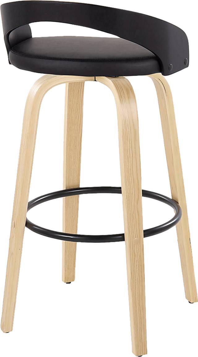 Zykan VII Black Swivel Barstool, Set of 2 - Thumbnail - Image 7