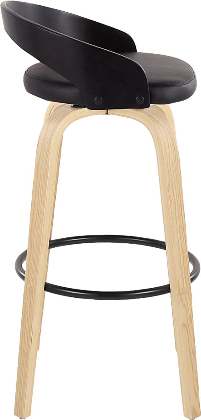 Zykan VII Black Swivel Barstool, Set of 2 - Thumbnail - Image 8