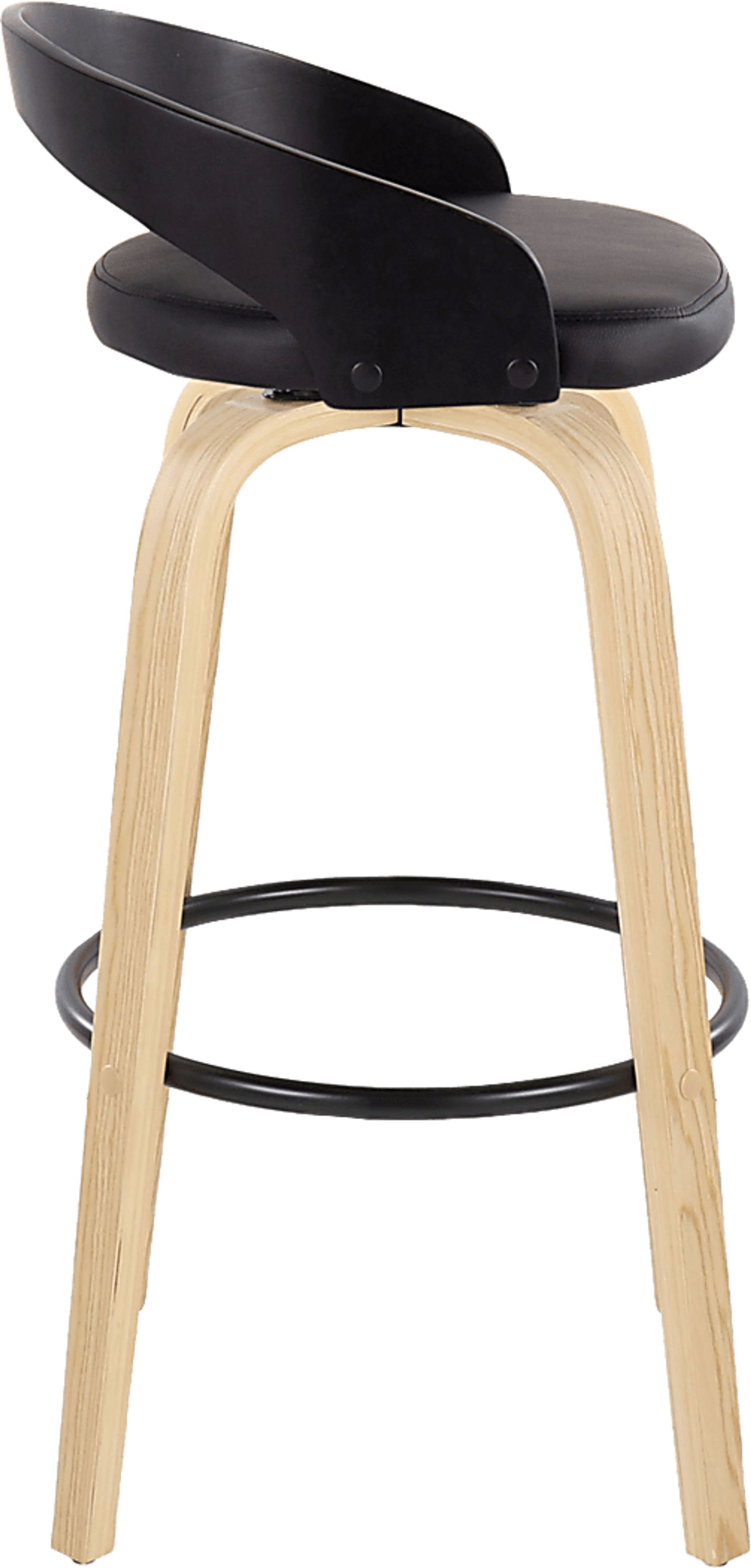 Zykan VII Black Swivel Barstool, Set of 2 - Image 8