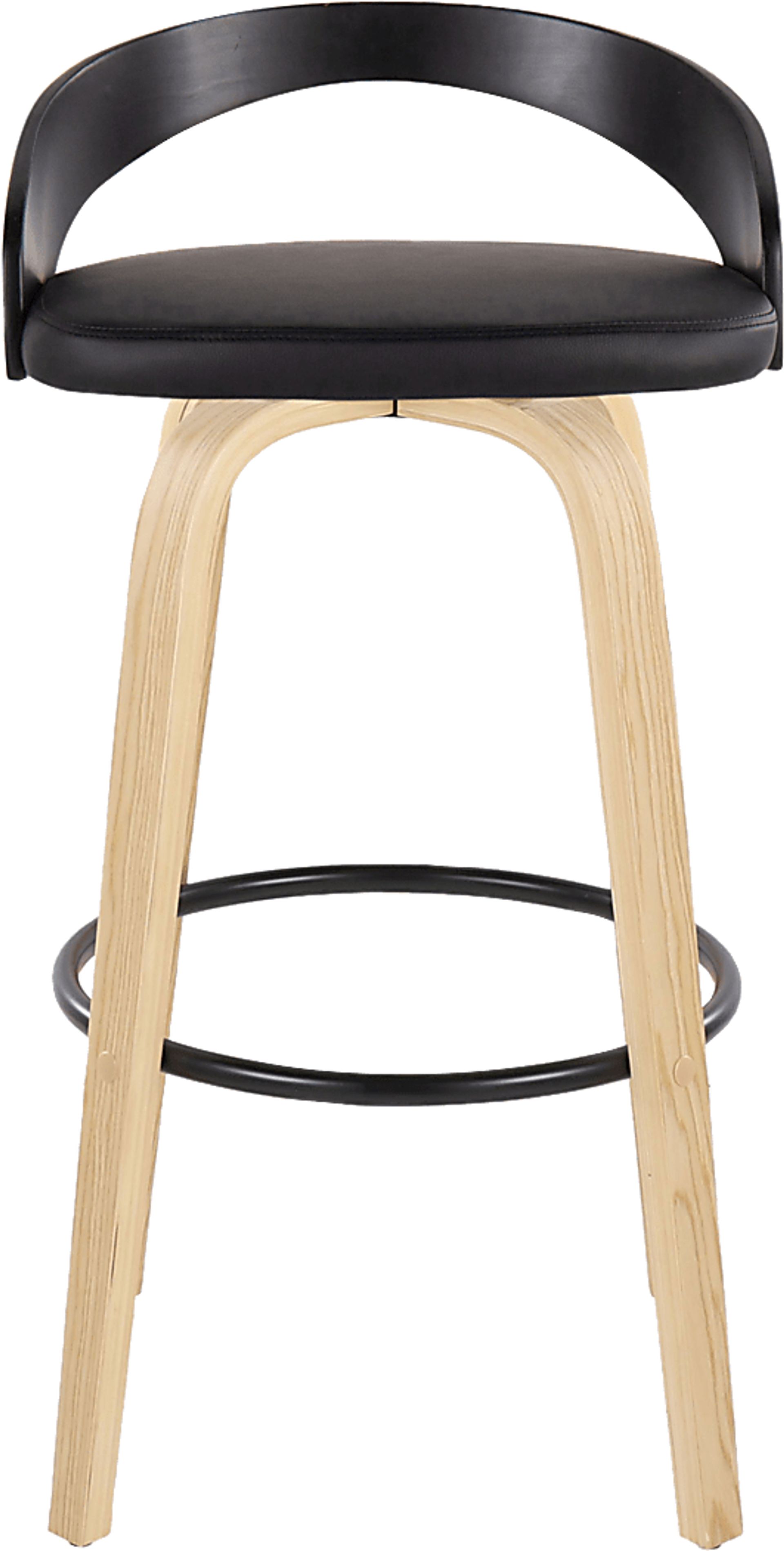 Zykan VII Black Swivel Barstool, Set of 2 - Image 10
