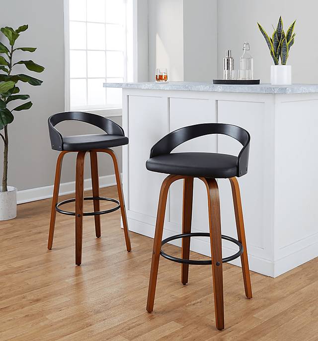 Zykan VIII Black Swivel Barstool, Set of 2 - Thumbnail - Image 2