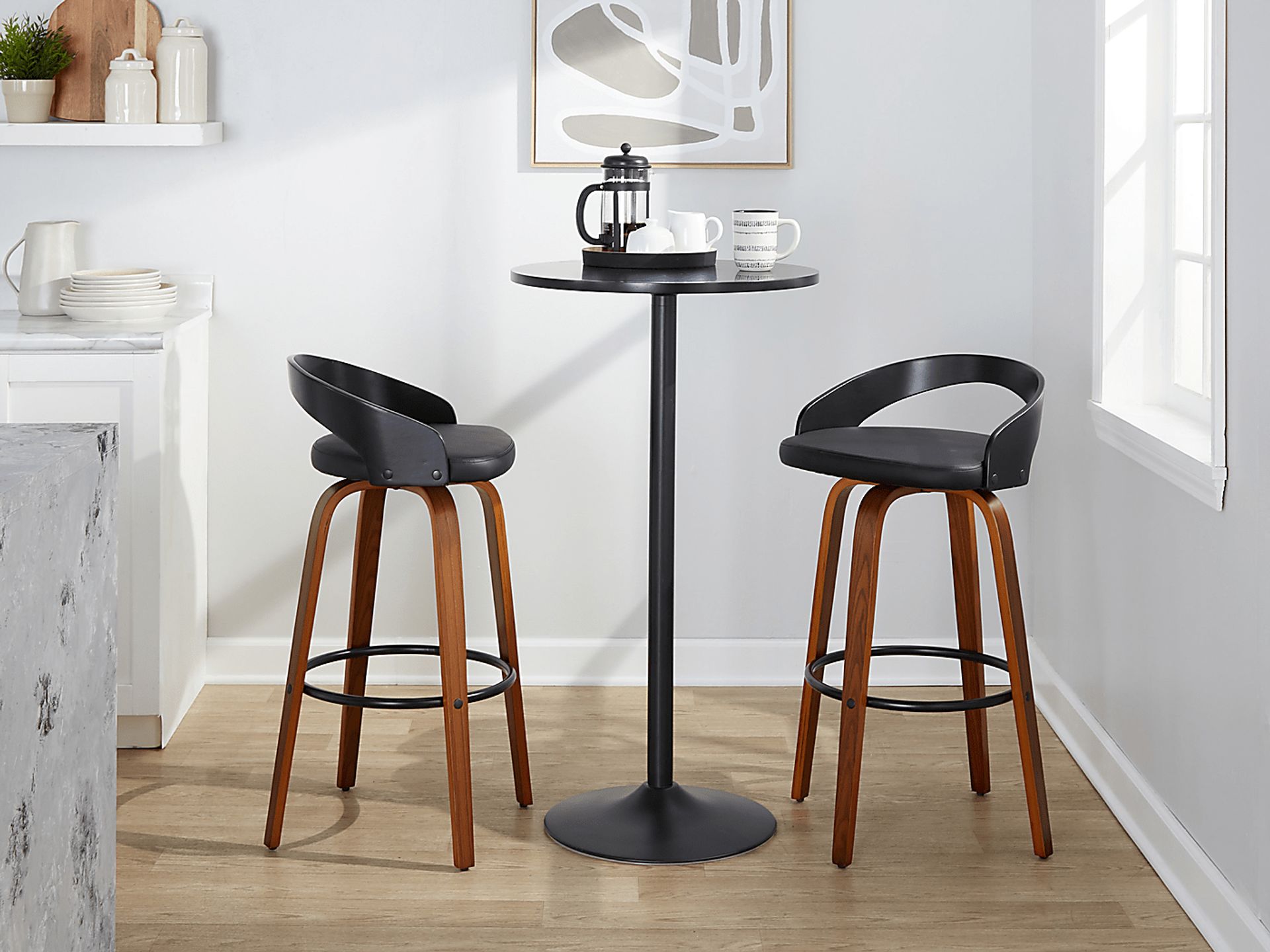 Zykan VIII Black Swivel Barstool, Set of 2 - Image 5