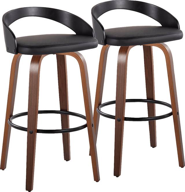 Zykan VIII Black Swivel Barstool, Set of 2 - Thumbnail - Image 1