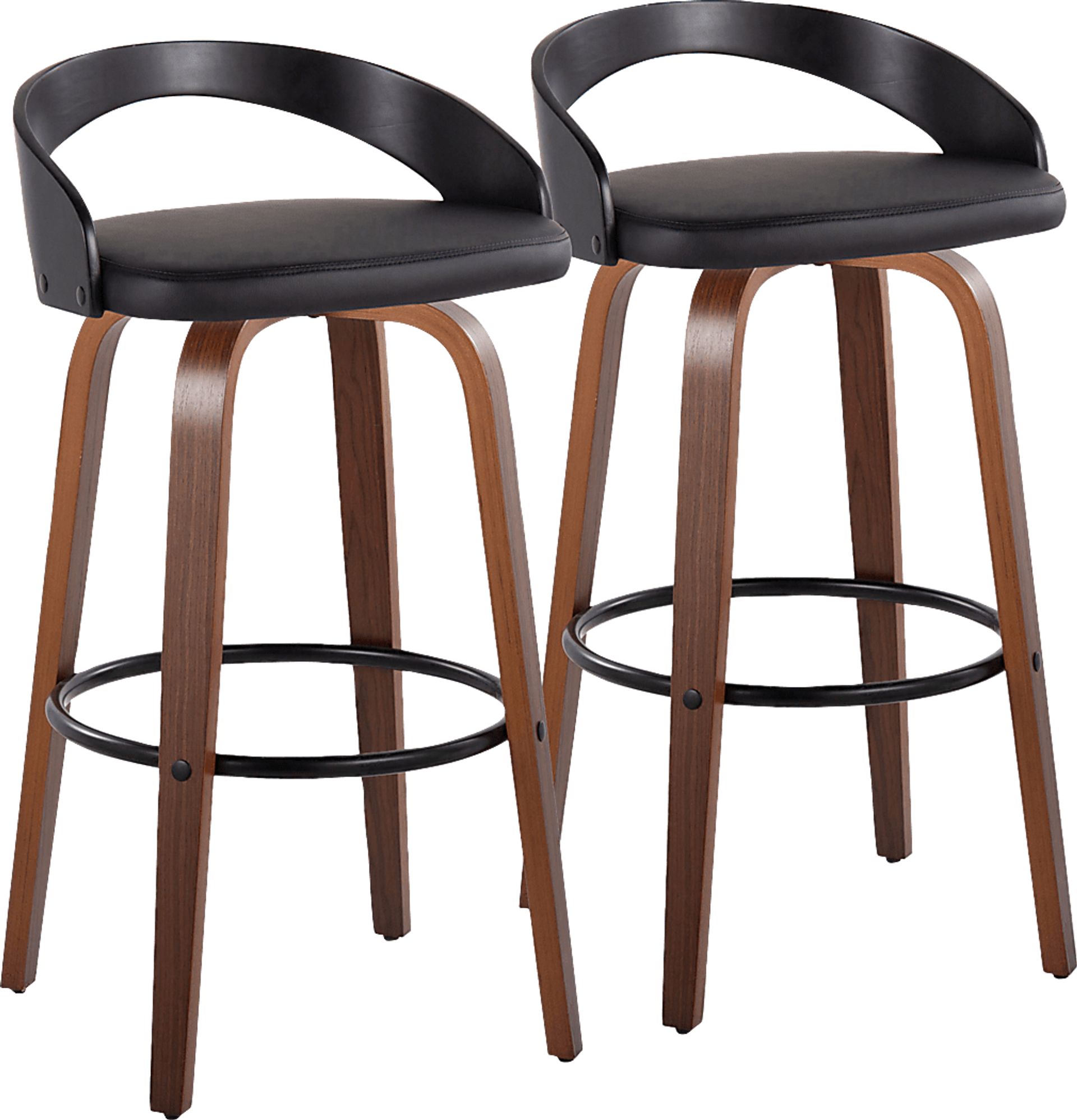 Zykan VIII Black Swivel Barstool, Set of 2 - Image 1