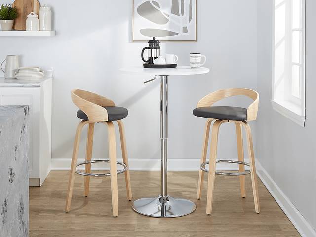 Zykan X Gray Swivel Barstool, Set of 2 - Thumbnail - Image 5