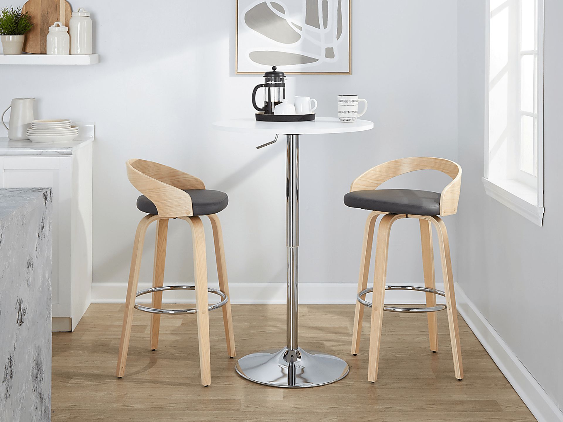 Zykan X Gray Swivel Barstool, Set of 2 - Image 5