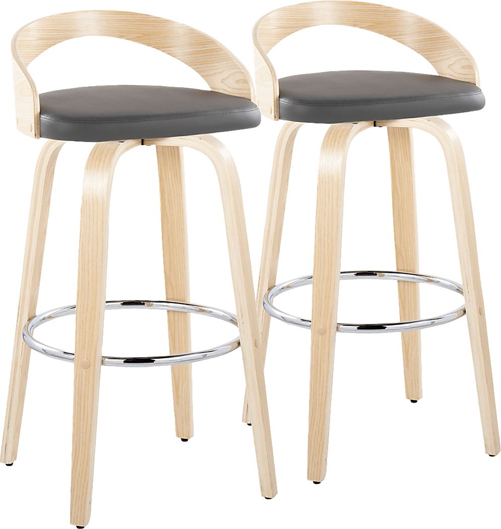 Zykan X Gray Swivel Barstool, Set of 2